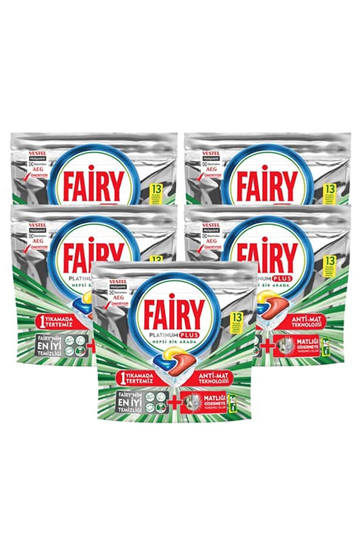Fairy Platinum Plus Bulaşık Makinesi Tableti 13 lü x 5 Adet