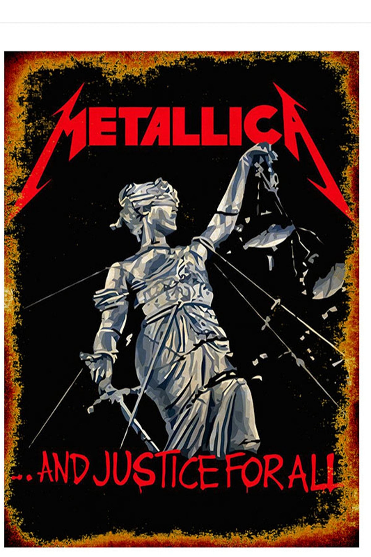 Tablomega Ahşap Tablo  Metallica And Justice For All Posteri 50X70Cm