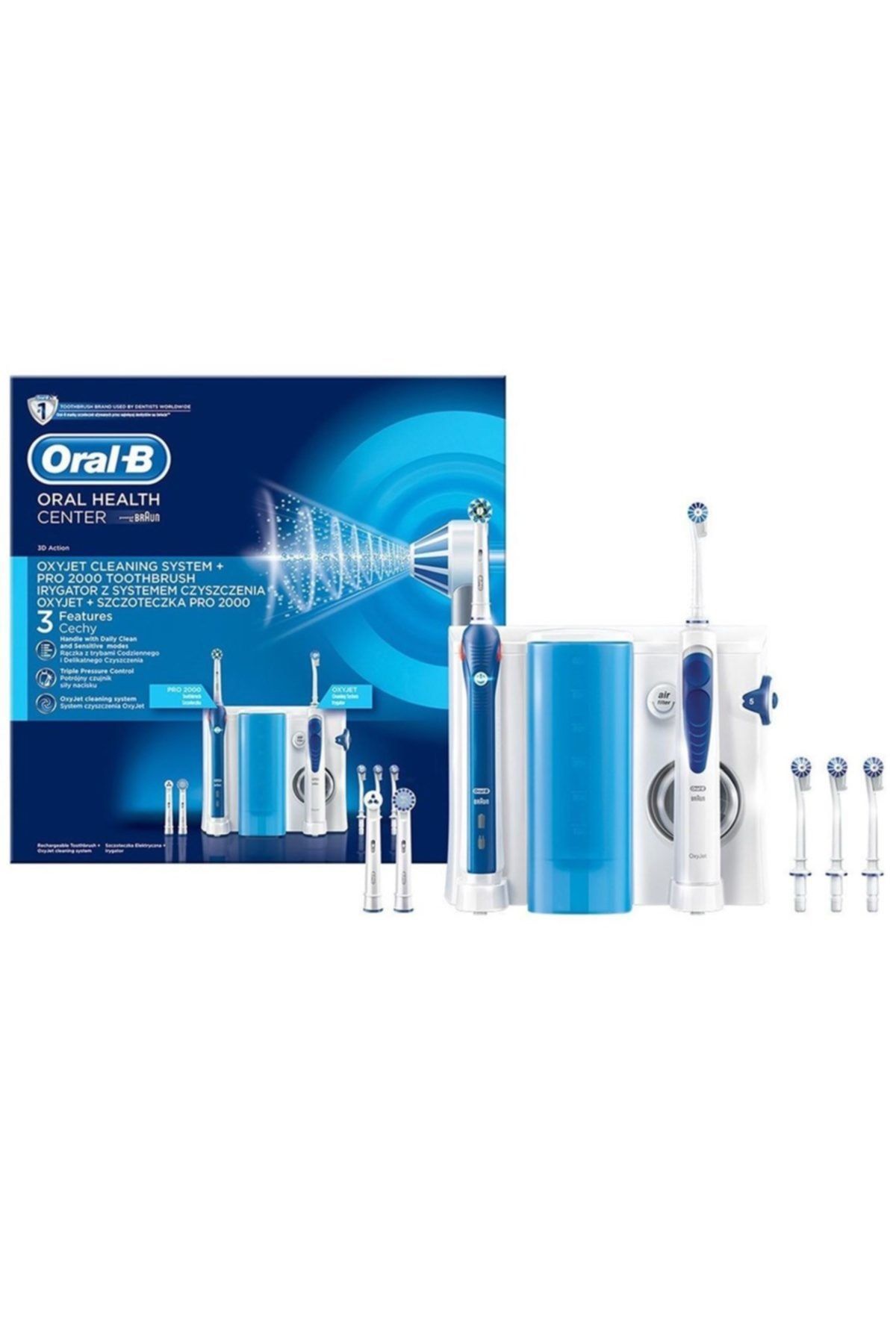 Oral-B Oxyjet Ağız Duşu  Center Oxyjet Oc501 + Pro 2000 Diş Fırçası Oc501.535.2 Diş Bakım Seti
