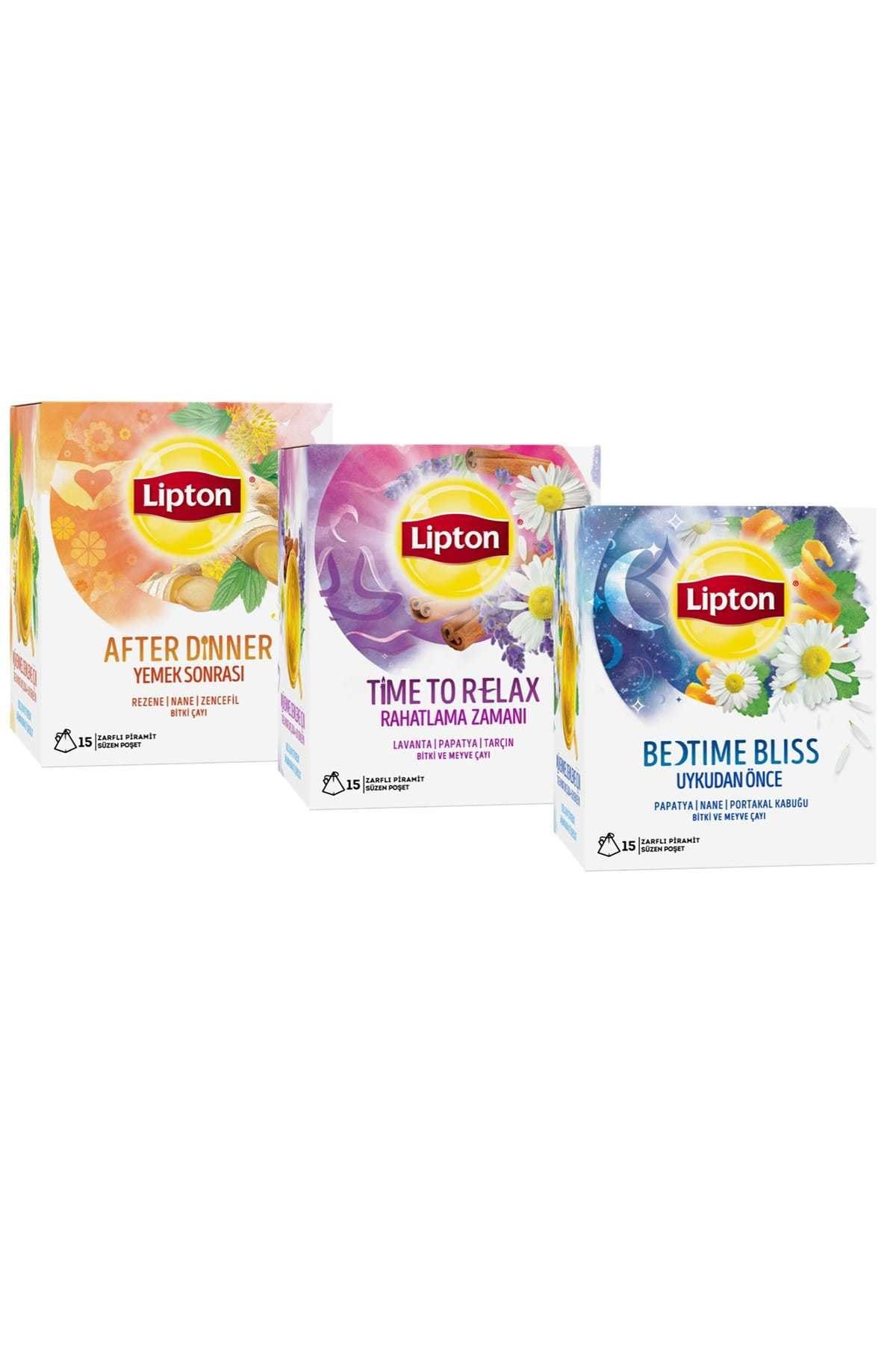 Lipton After Dinner + Time To Relax + Bedtime Bliss 3'lü Paket