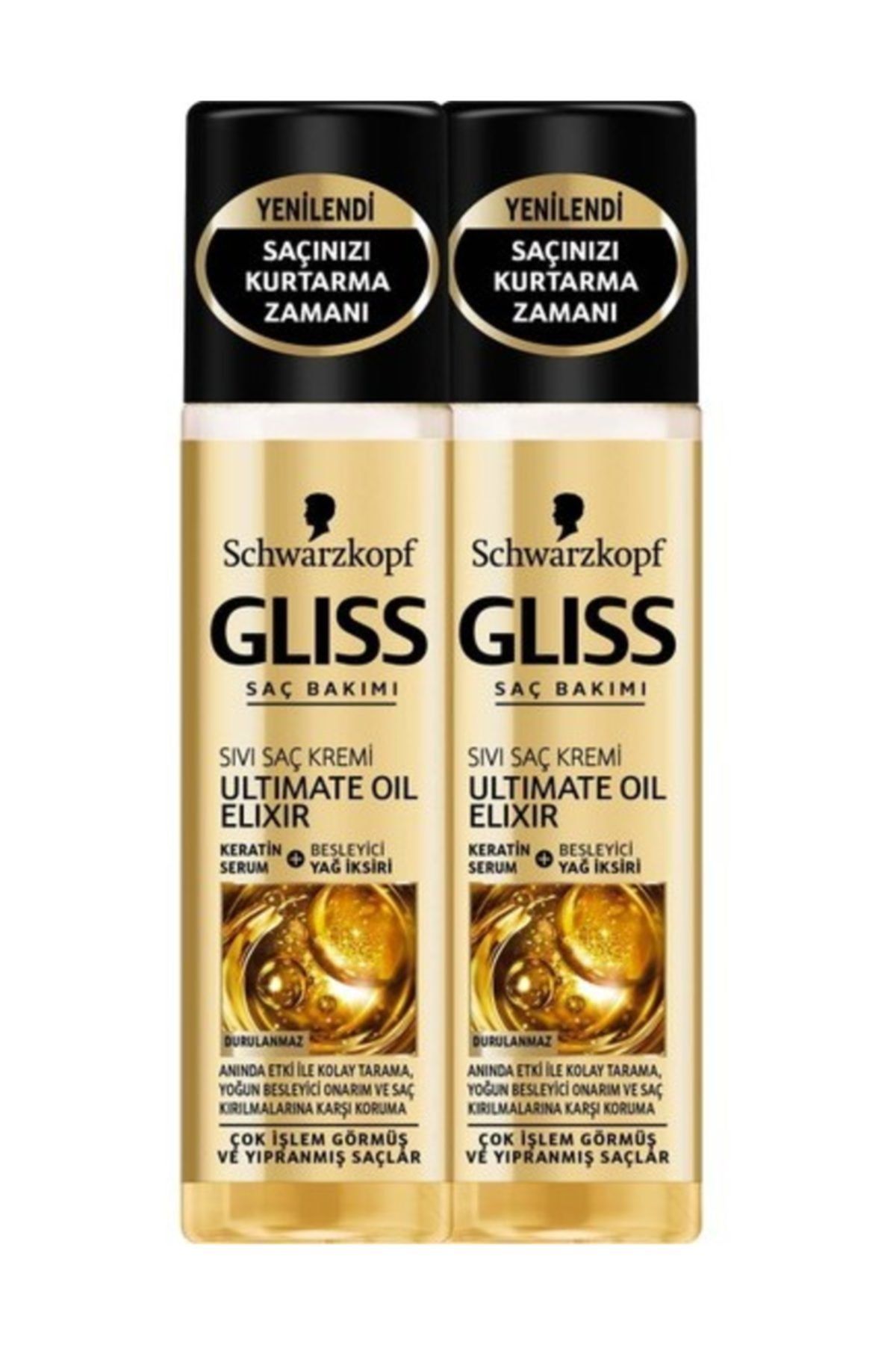 Men Perfect Gliss Ultimate Oil Elixir Sıvı Saç Kremi 200 ml x 2