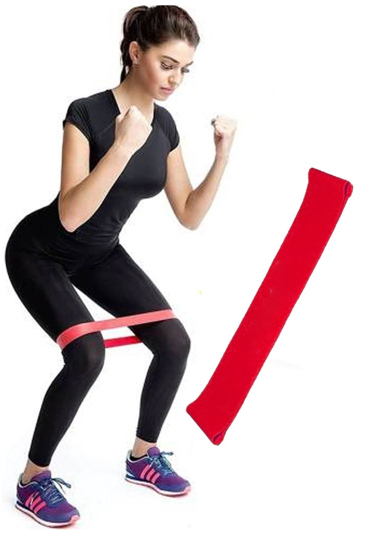 Jet Aerobik Band Pilates Plates Yoga Fitness Squat Çalışma Lastiği Latex Egzersiz Kırmızı