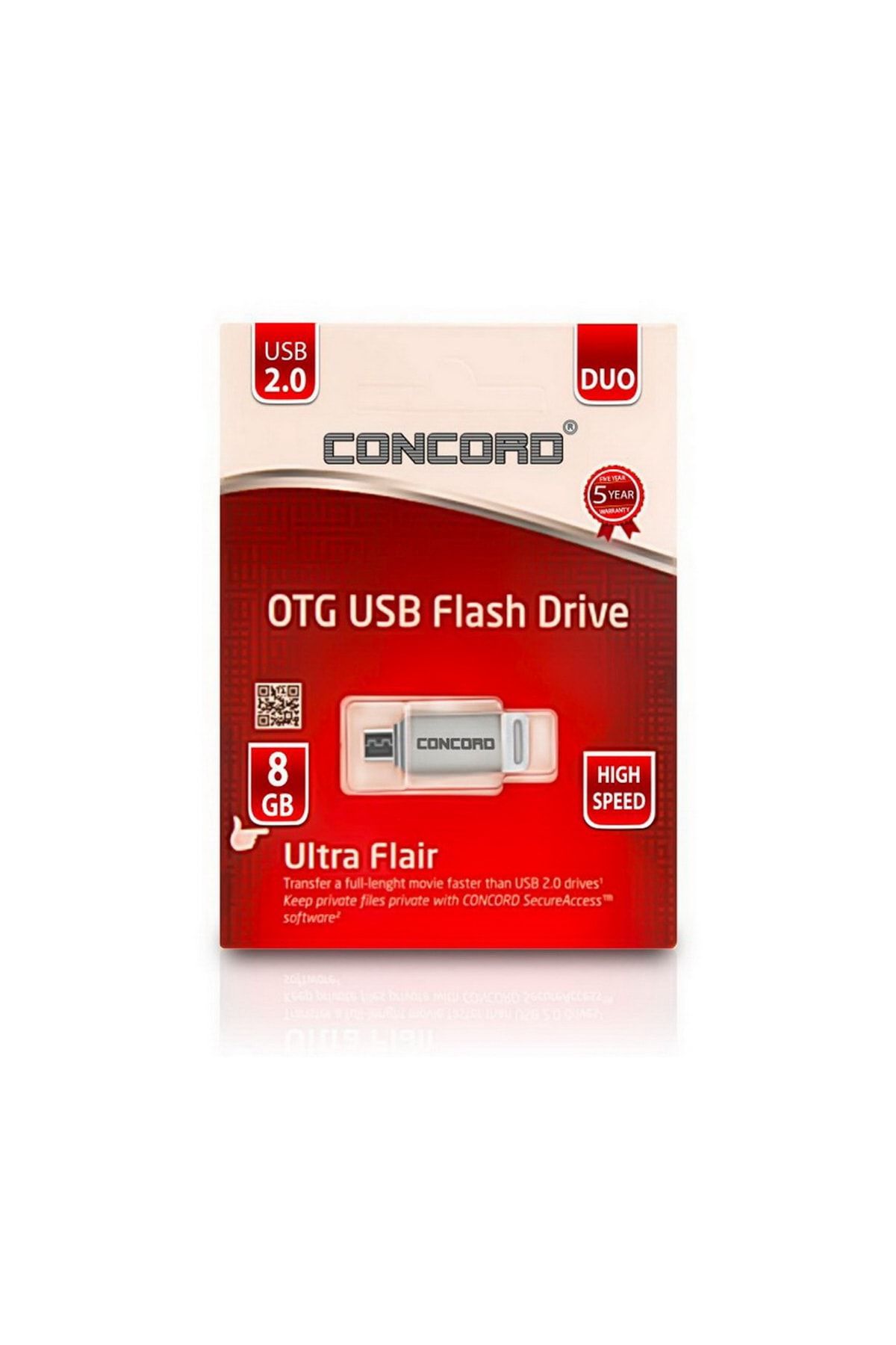 Concord 8 GB Metal Kasa OTG Flash Disk