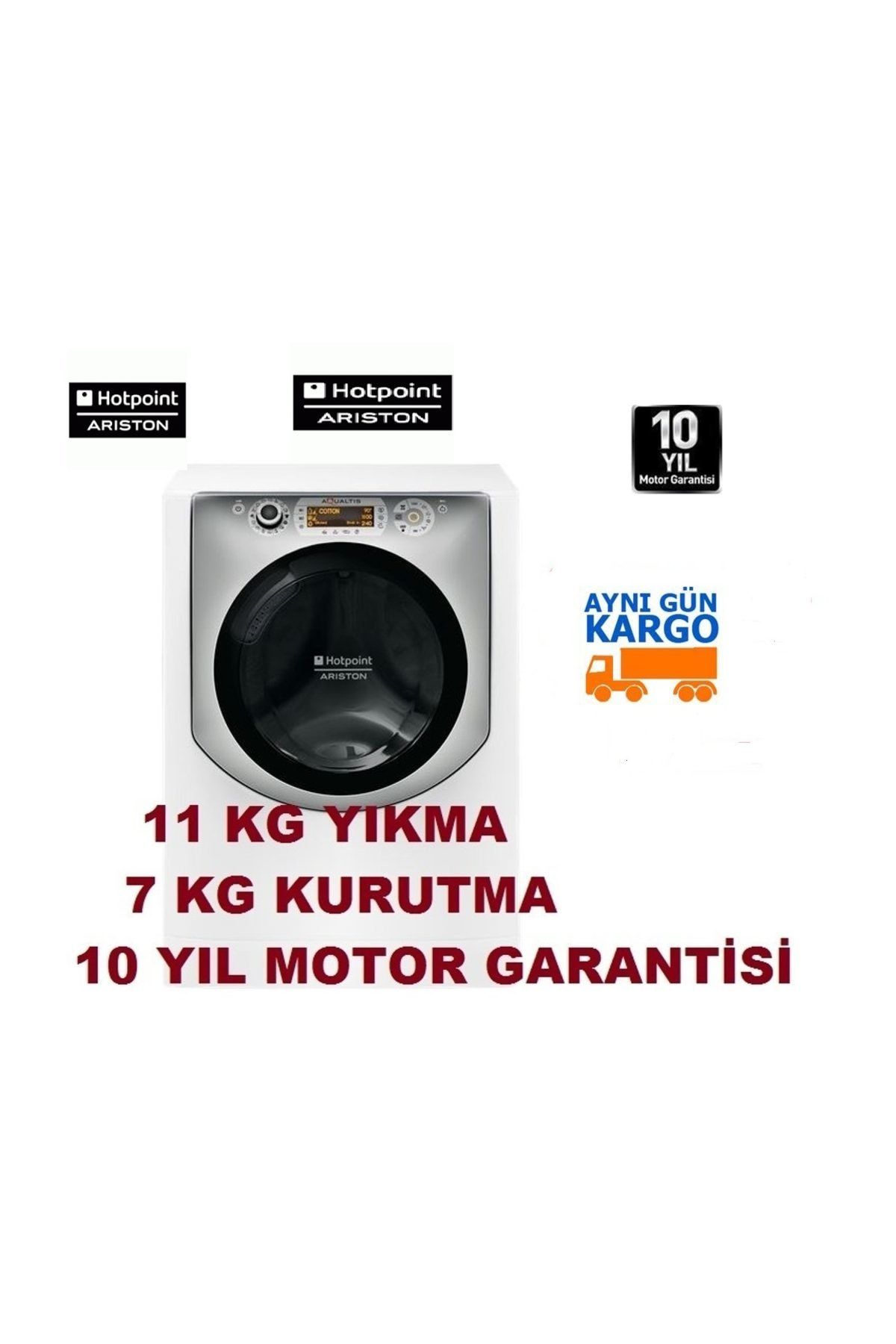Hotpoint AQD1171D 49ID TK A+ 11 Kg Yıkama 7 Kg Kurutma 1400 Devir Kurutmalı Çamaşır Makinesi