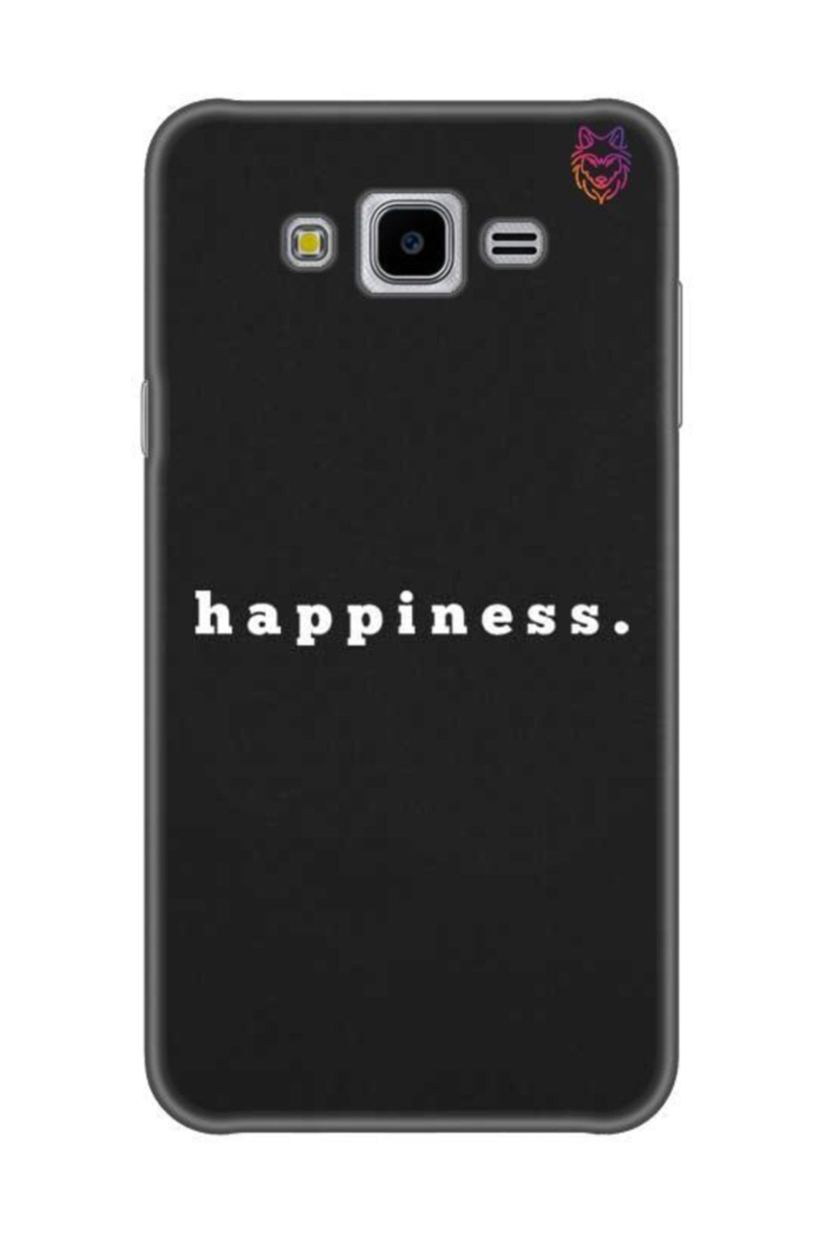 Wolf Dizayn Samsung J7 Core Siyah Silikon Kılıf-happiness