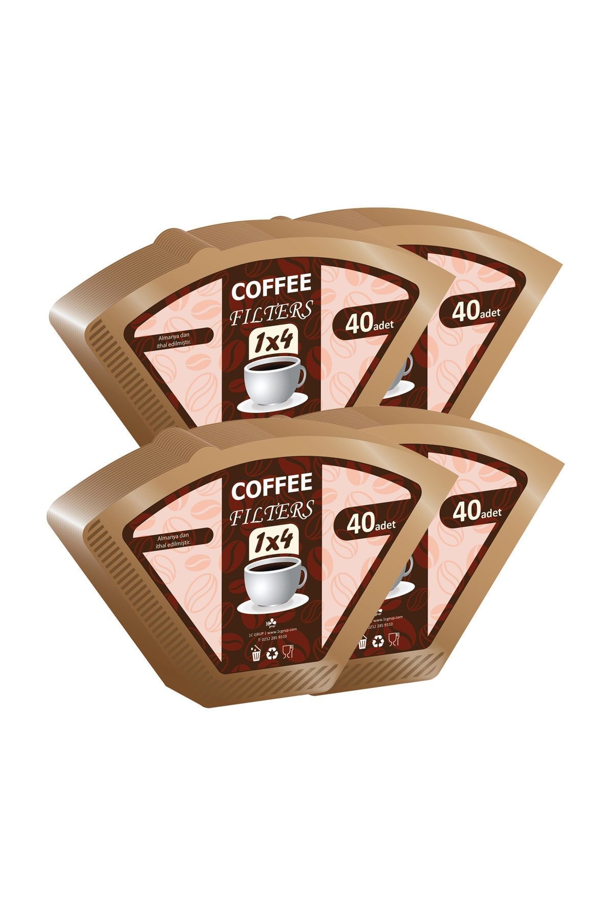 Universal Coffee Filters Kahve Filtre Kağıdı 1x4 40'lı 4 Paket 160 Adet Brown