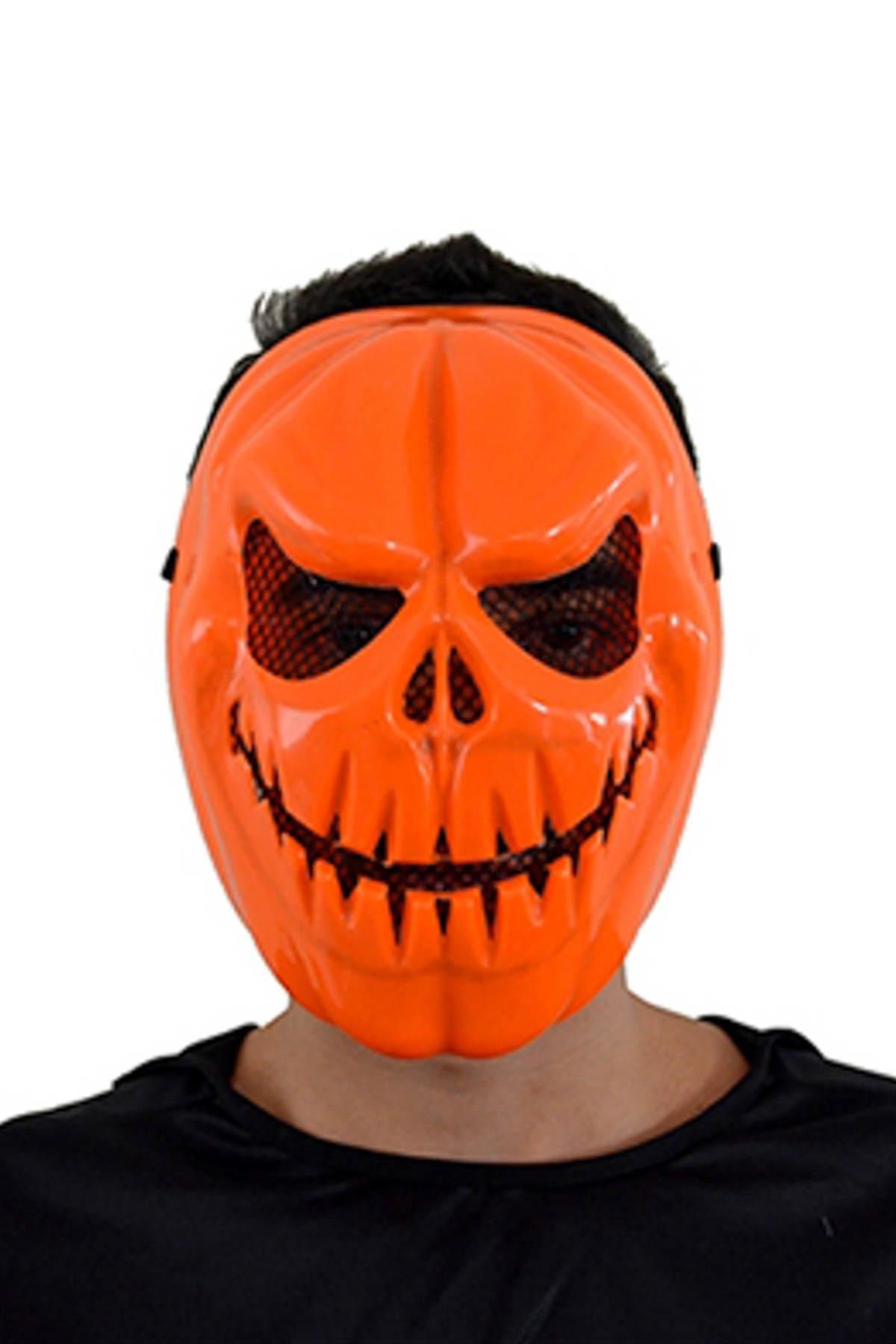 Parti Dolabı 1 Adet Cadılar Bayramı Balkabağı Yüz Maskesi, Halloween Partisi