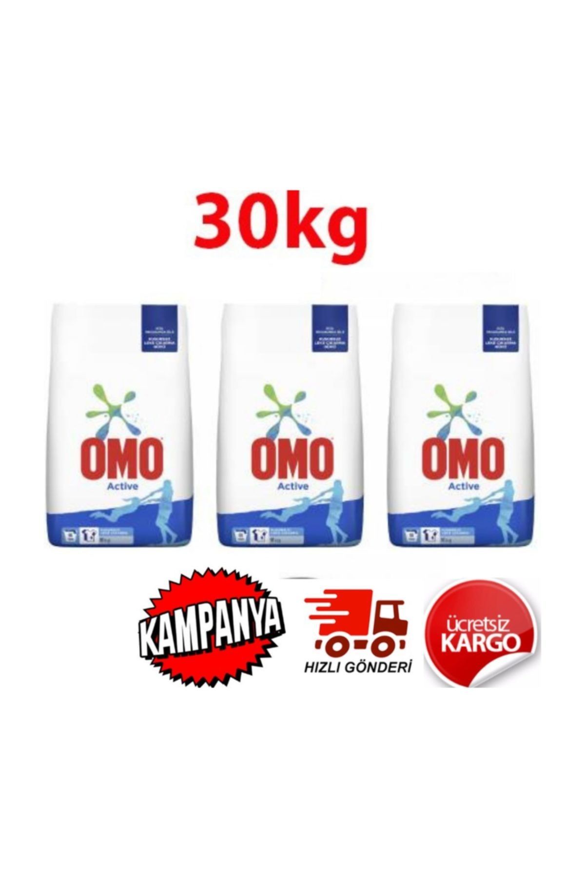 Omo Active 10 Kg Toz Matik Çamaşır Deterjanı 3lü Kampanya Seti
