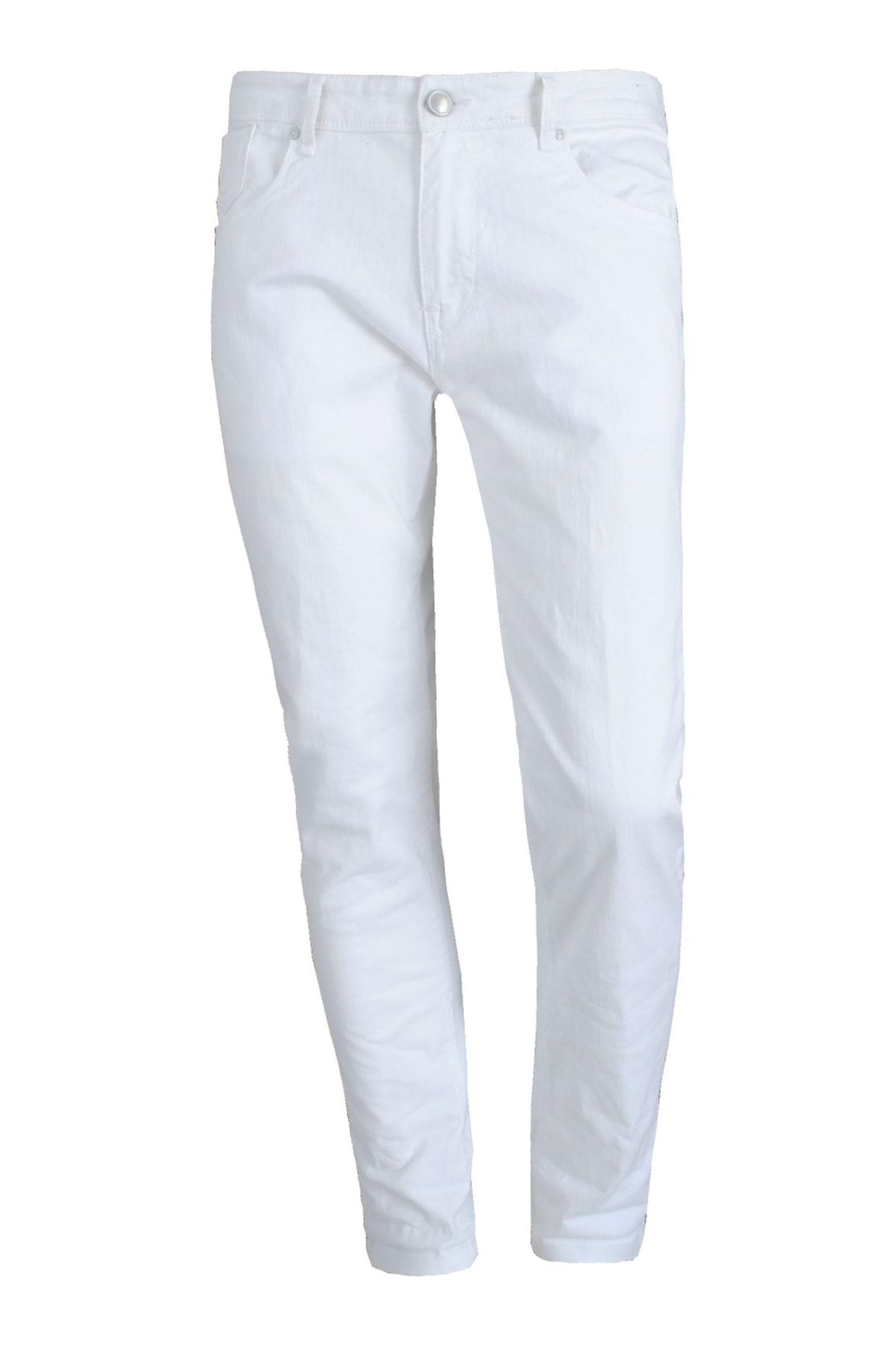 Lufian Oldfıve Spor 5 Cep Pantolon Slim Fit Beyaz