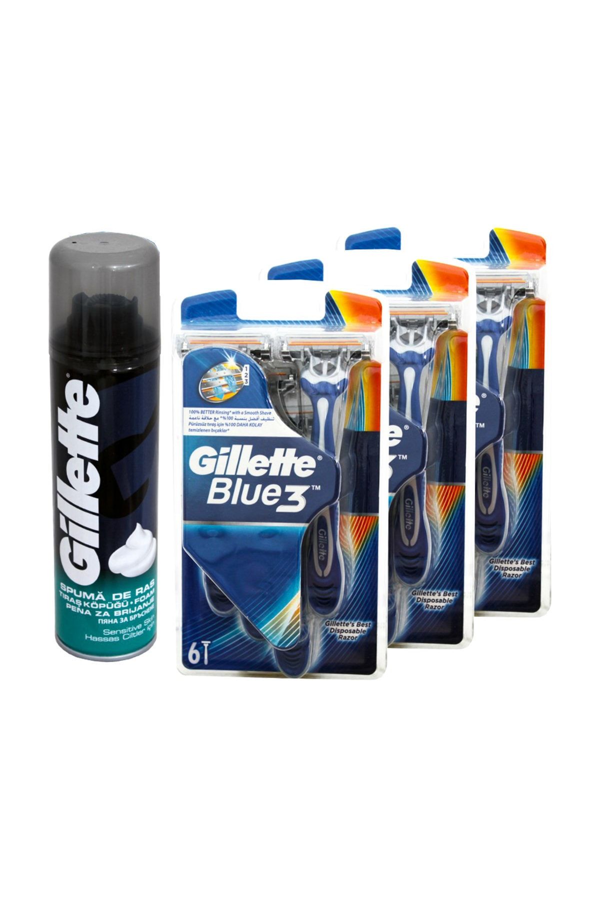Gillette Blue 3 6lı Paket X 3 + Köpük Hediye