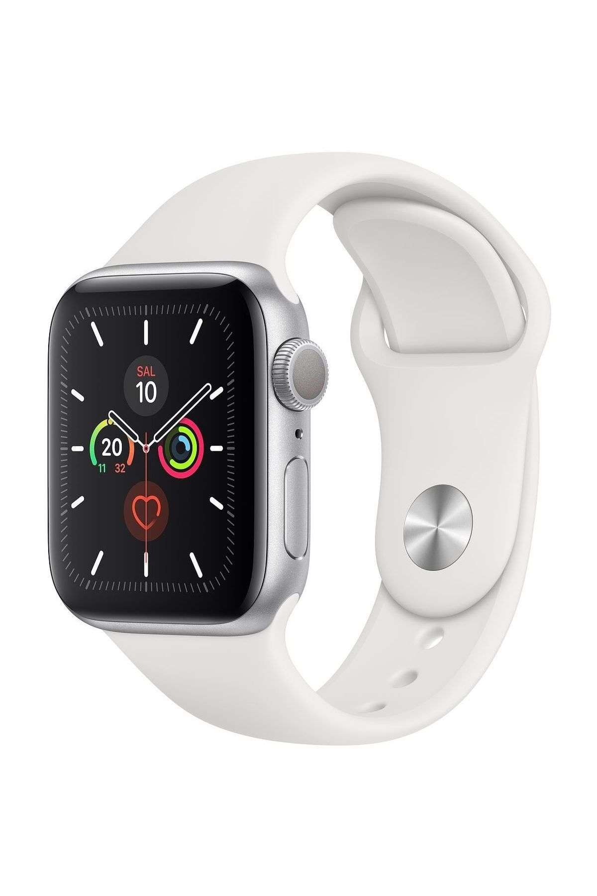 Apple Watch Series 5 GPS 44 mm Gümüş Rengi Alüminyum Kasa ve Beyaz Kordon