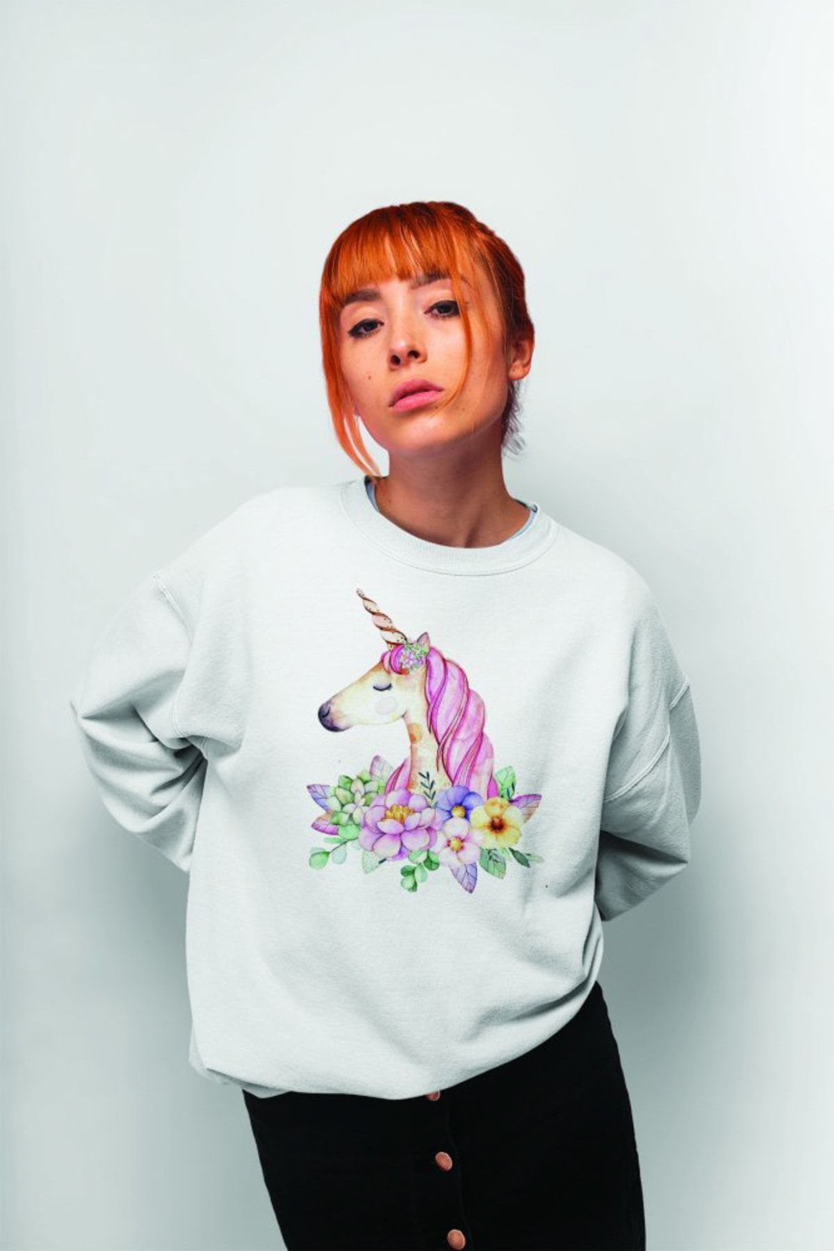 Angemiel Wear Cool Unicorn Kadın Sweatshirt A00045WK