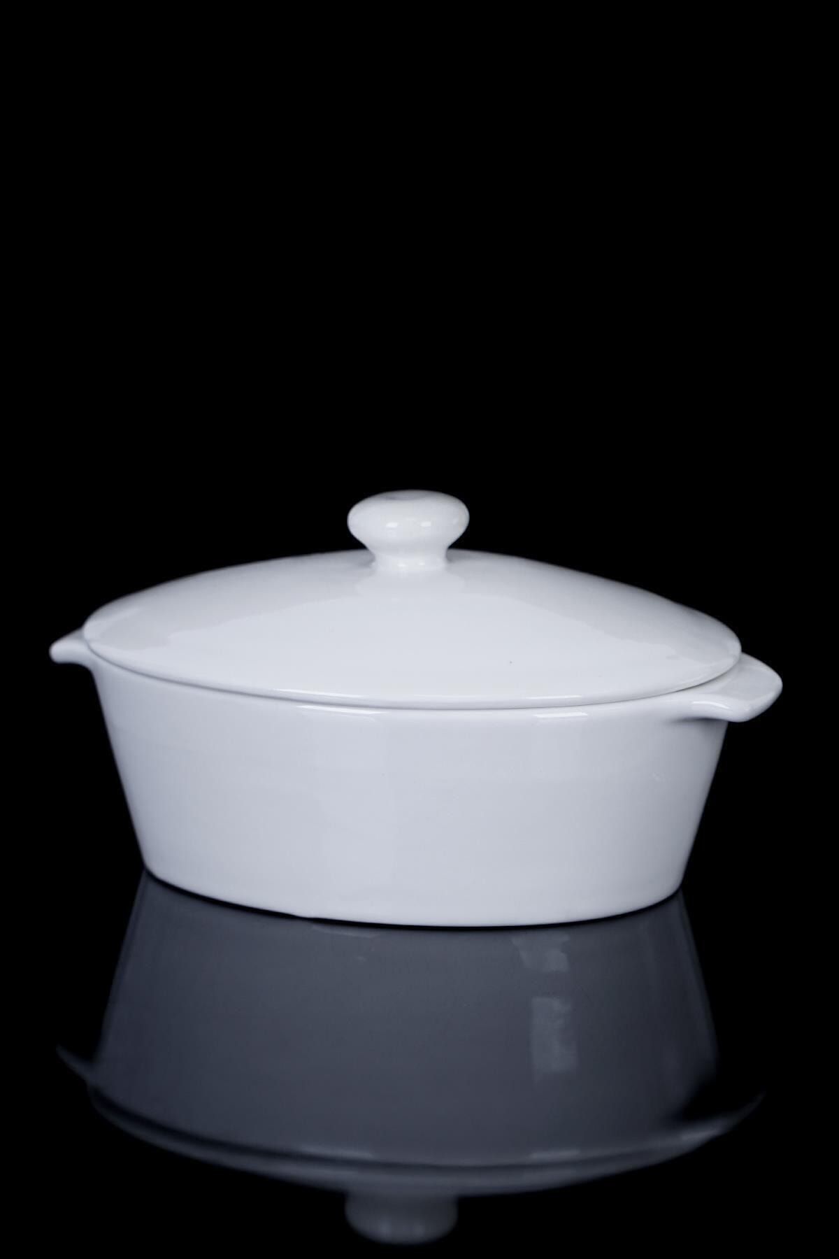 ACAR Pure White Porselen Oval Fırın Kabı - 15 Cm