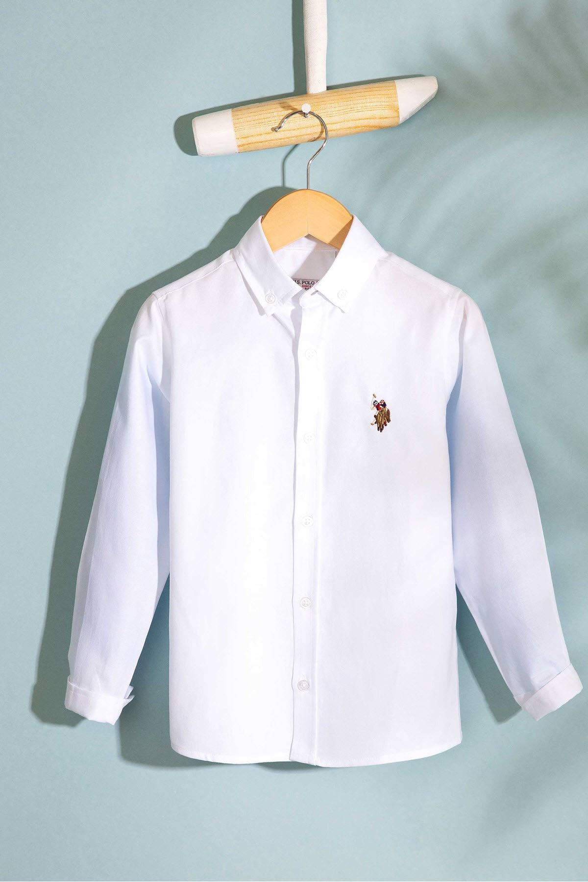 U.S. Polo Assn. Beyaz Erkek Cocuk Dokuma Gömlek