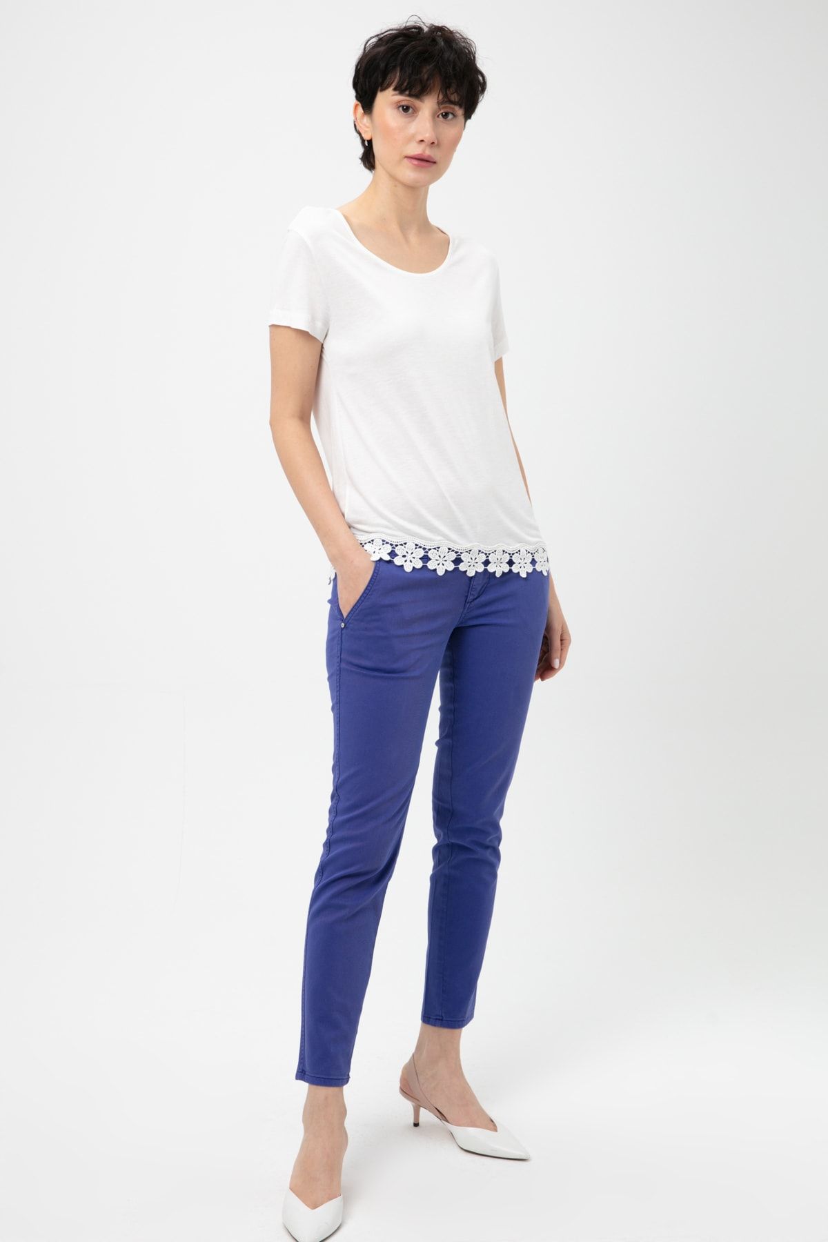 Guess Collection Kadın Mavi Pantolon W61B41W5DX8