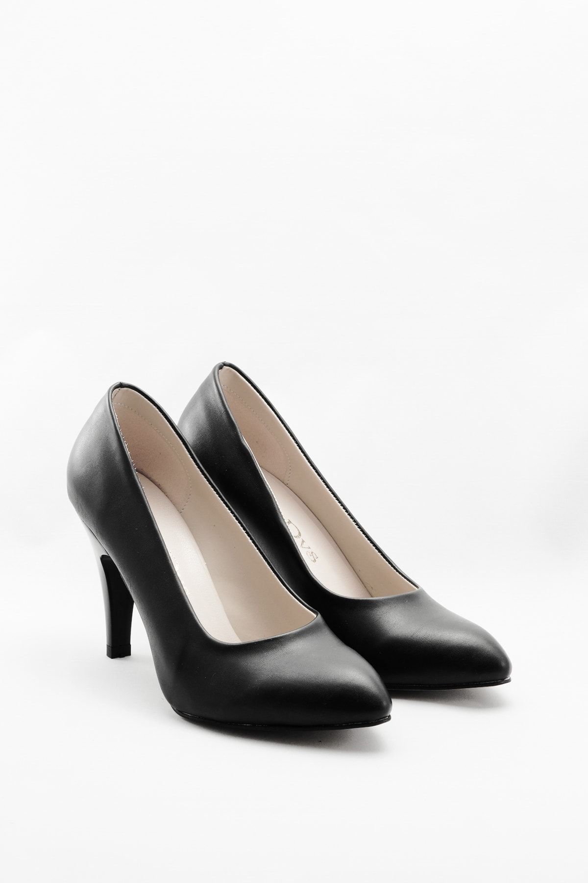 Çnr&Dvs Siyah Kadın Klasik Topuklu Ayakkabı CNR1301Siyah Cilt