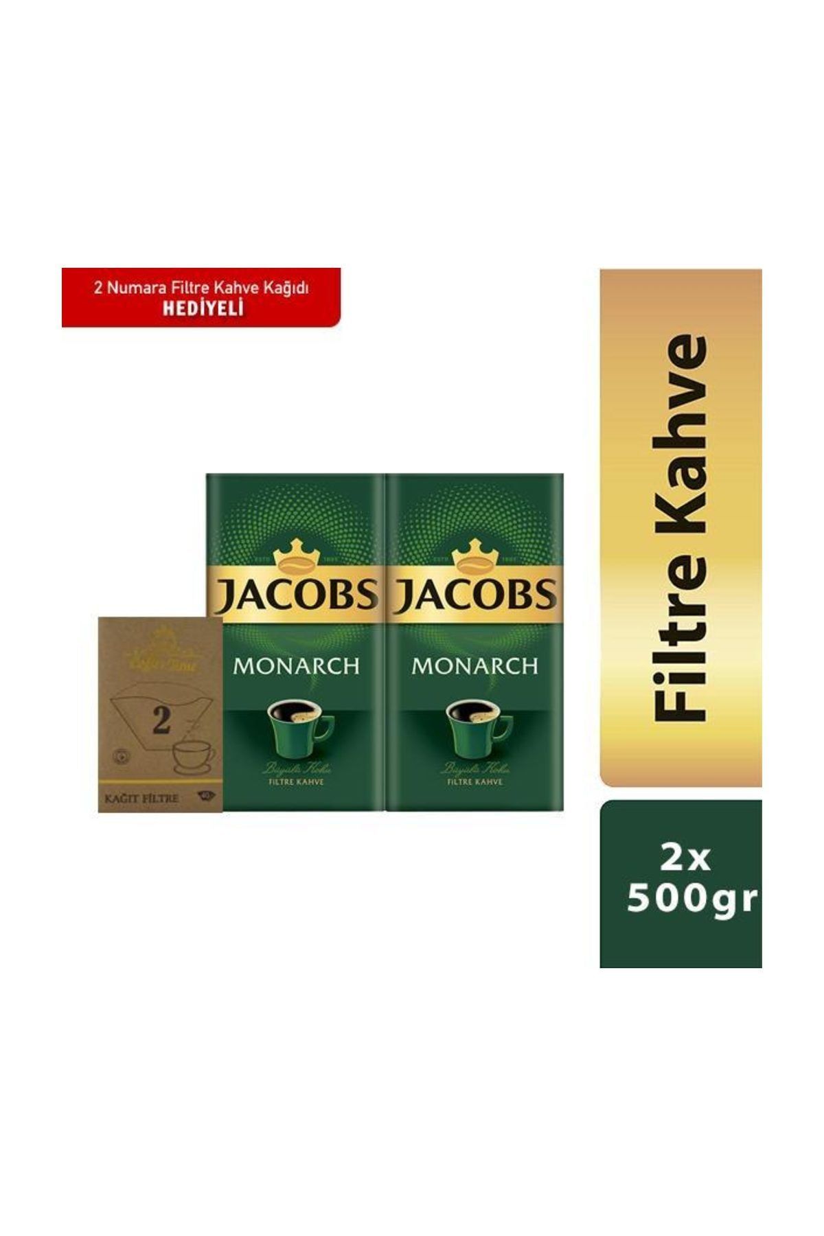 Jacobs Jacobs Monarch Filtre Kahve 2 Adet+Filtre Kahve Kağıdı 2 Numara
