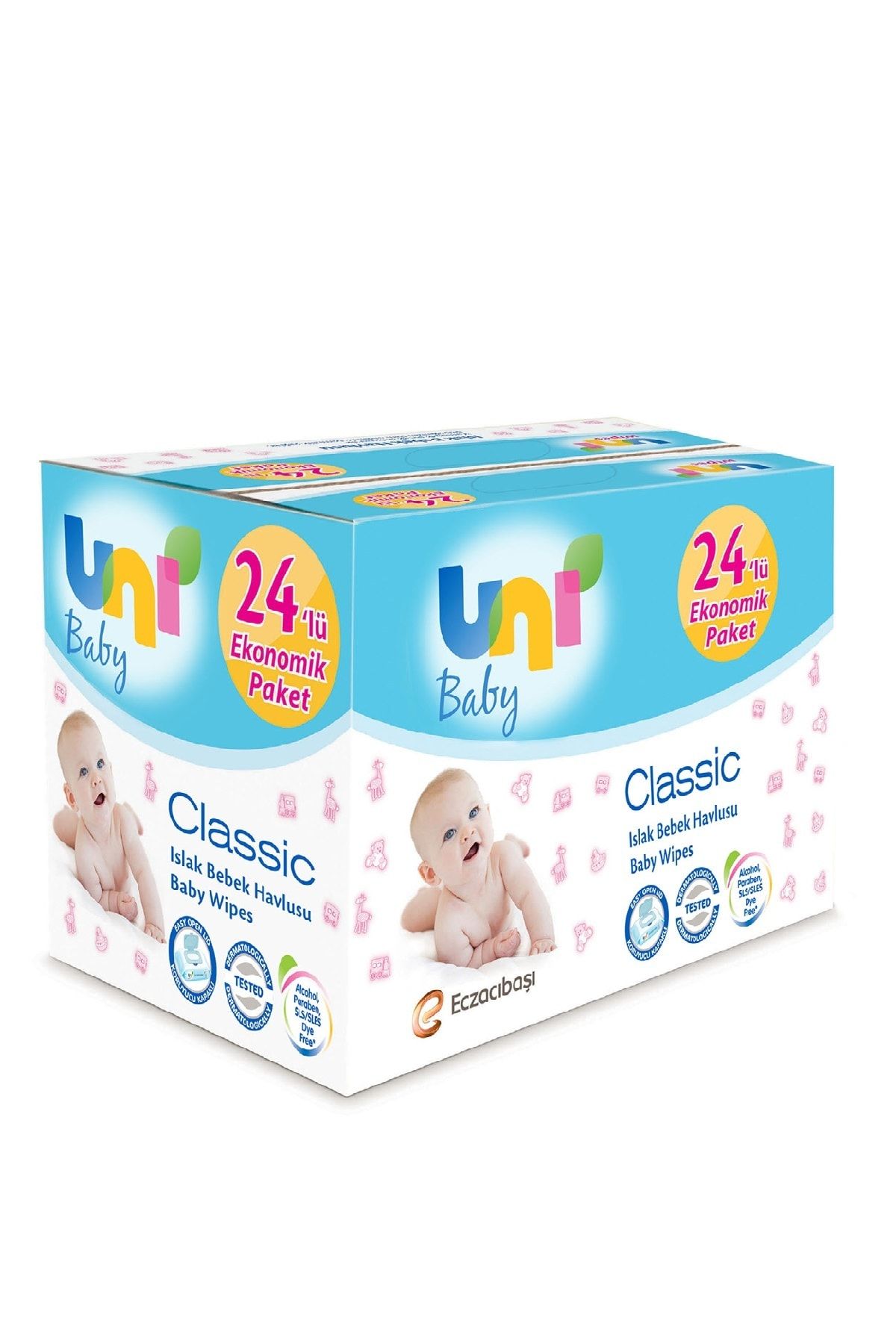 Uni Baby Classic Islak Mendil 1344 Yaprak - 24'lü Paket