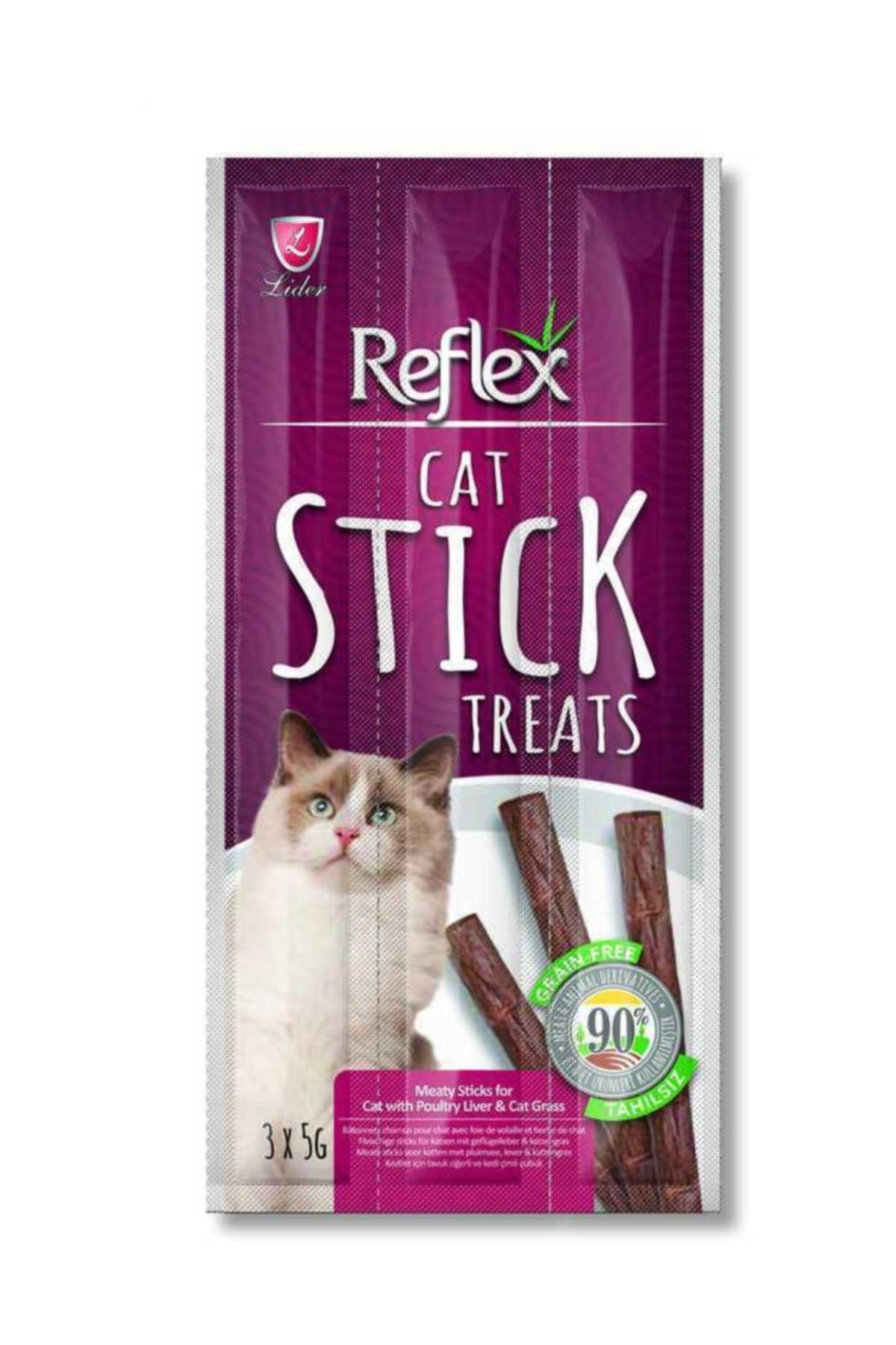 Reflex Sticks Tavuk Cigerli Ve Kedi Çimli Kedi Ödül Çubukları 3x5 gr