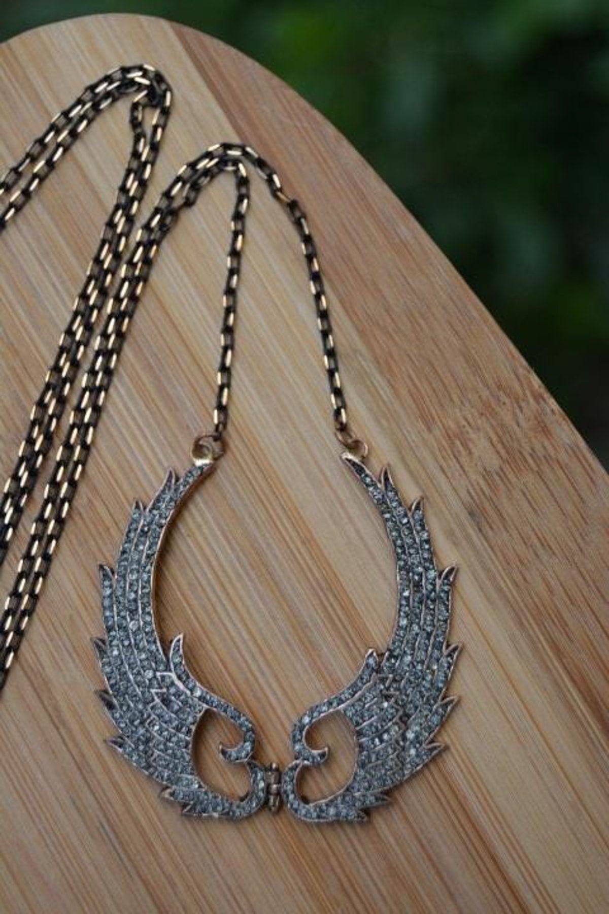 Stoneage Jewellery Black Diamond Melek Kanat Bayan Kolye