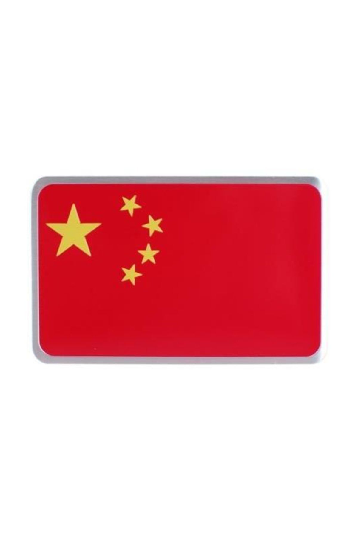 Knmaster Çin Bayrağı Tasarımlı Yazısız Alüminyum Sticker Etiket