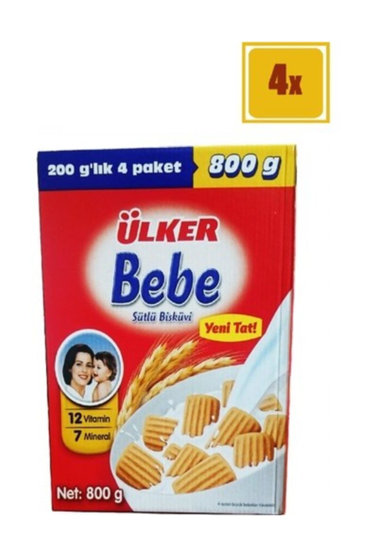 Ülker Bebe Sütlü Bisküvi 800 Gr 4'lü Set