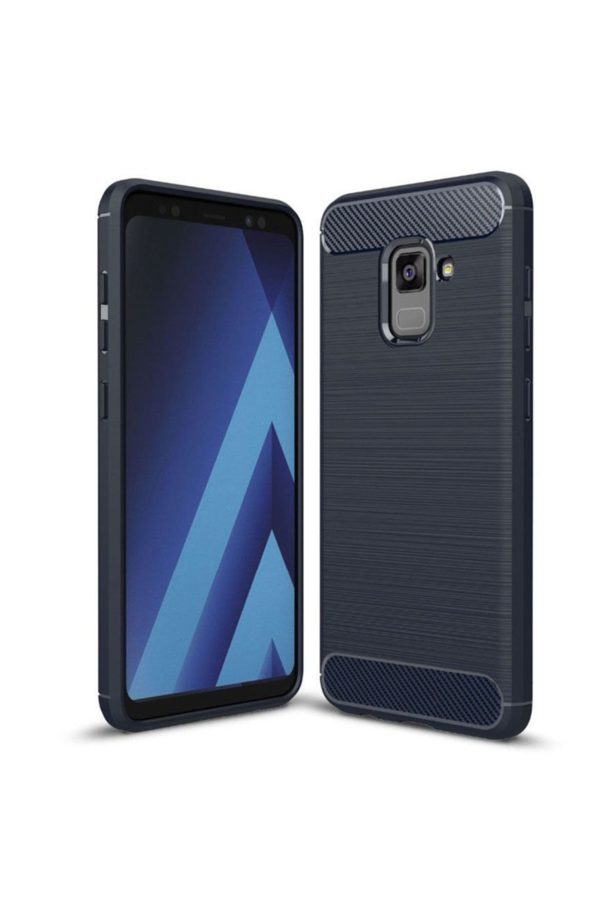 Kılıfist Samsung Galaxy A8 Plus 2018 Kılıf Karbon Fiber Silikon + Nano Cam