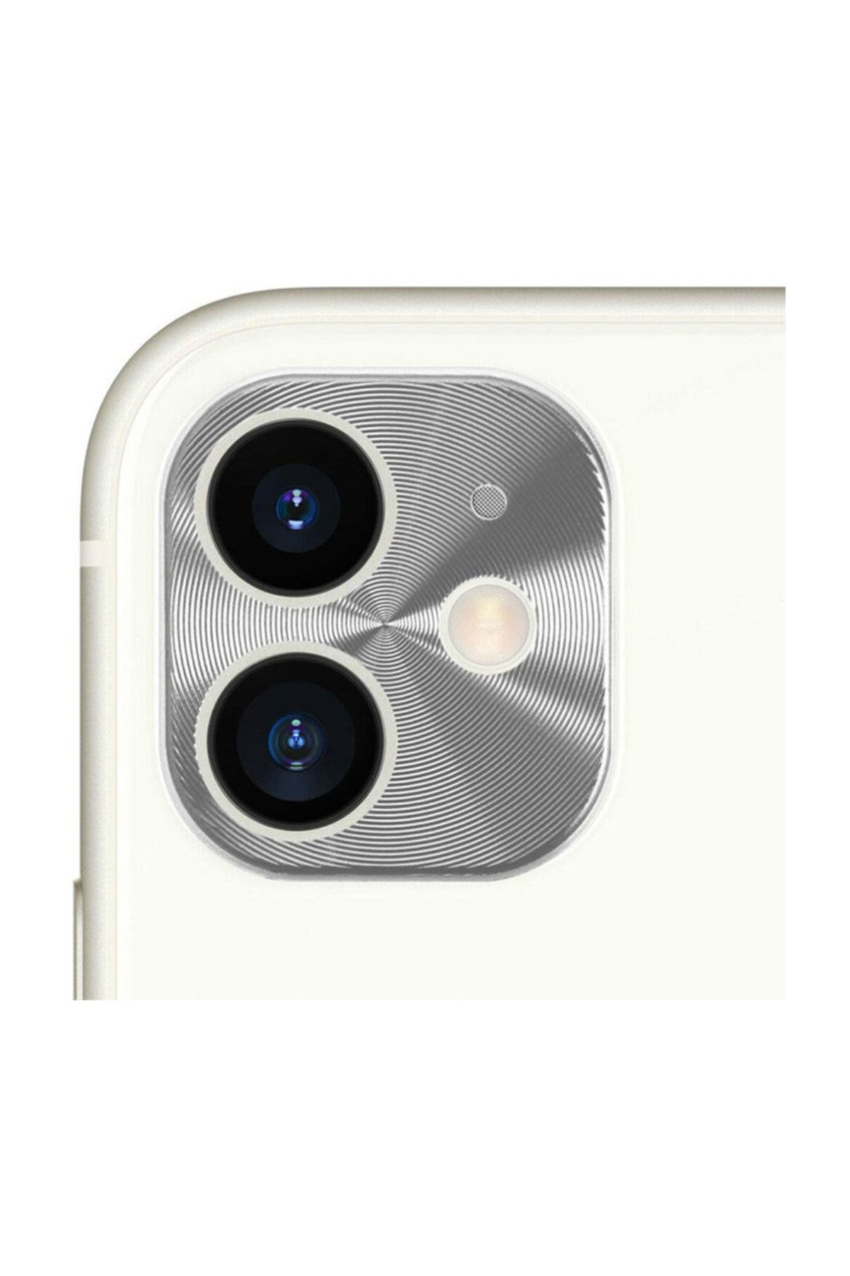 Microcase Iphone 11 Kamera Lens Koruma Halkası - Kapalı Tasarım - Gümüş