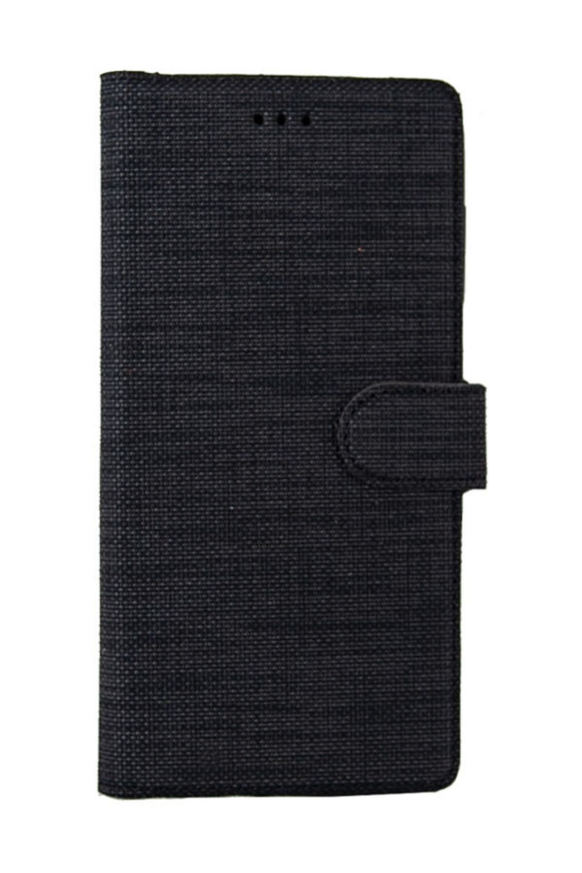 Coverzone Xiaomi Redmi 8 Standlı Kartvizitli Ve Para Gözlü Kumaş Desen Siyah
