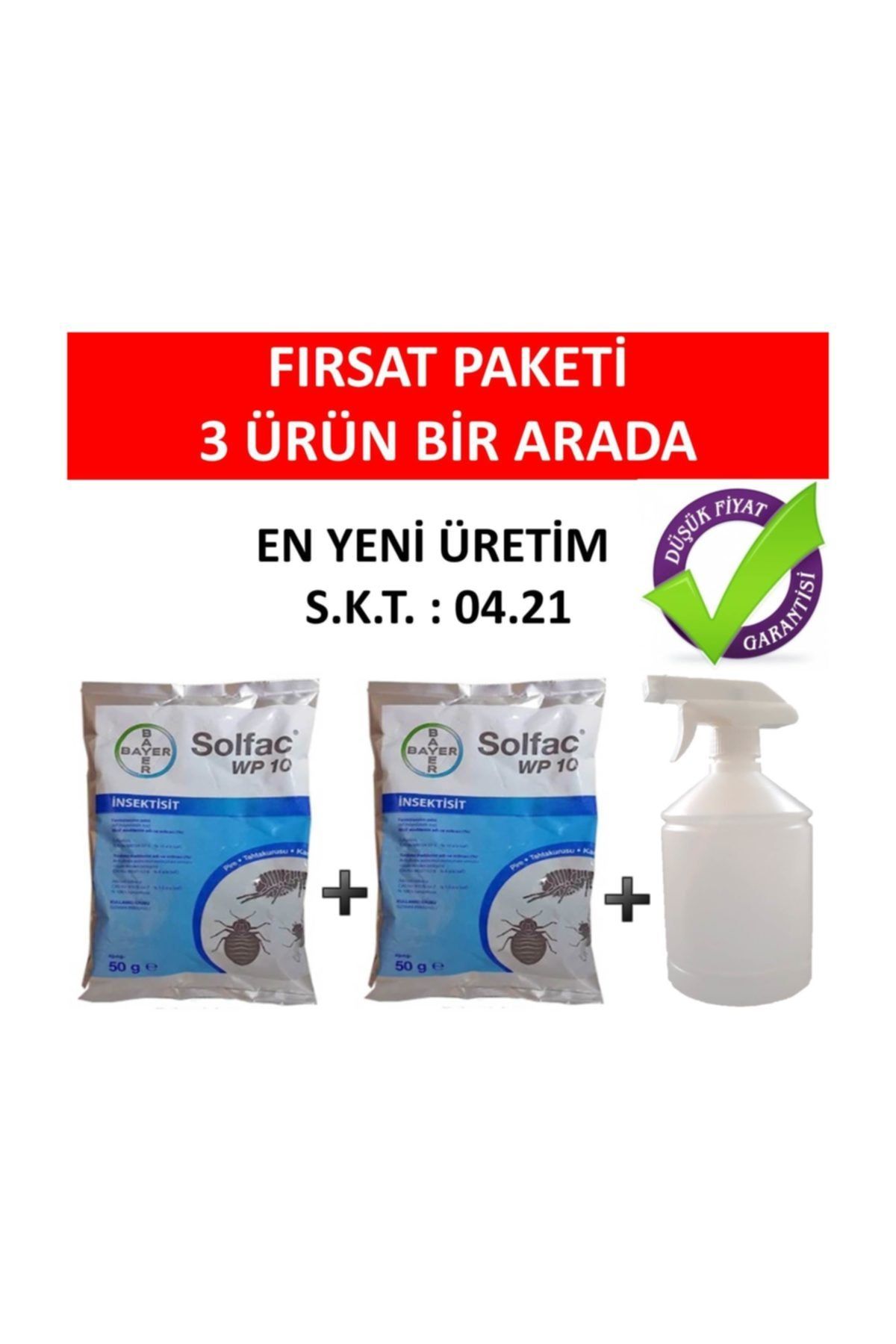 Bayer Pire Bit İlacı İlacı 2 Adet 50 gr Solfac Wp 10 Ve 1 lt İlaçlama