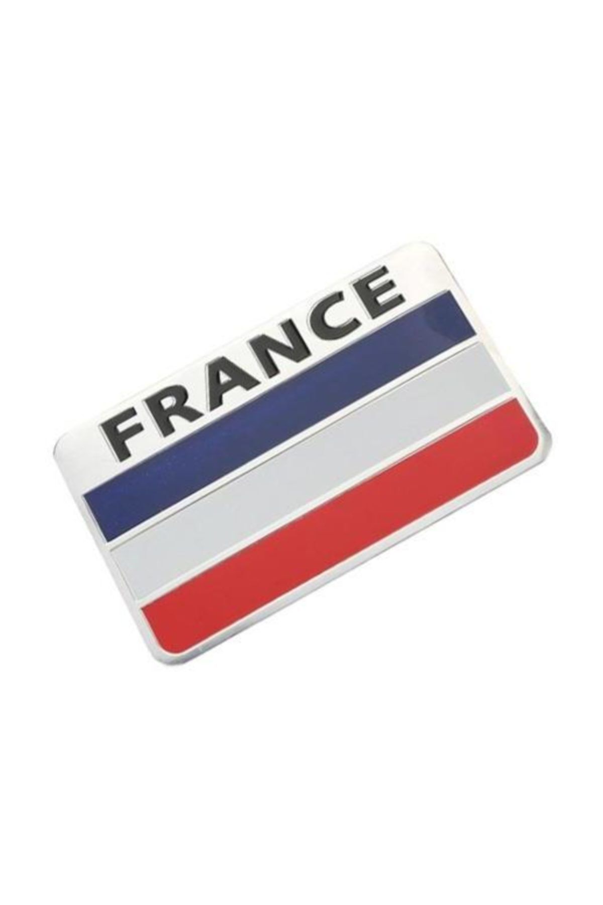 Knmaster Fransa Bayrağı Tasarımlı Alüminyum Sticker Etiket
