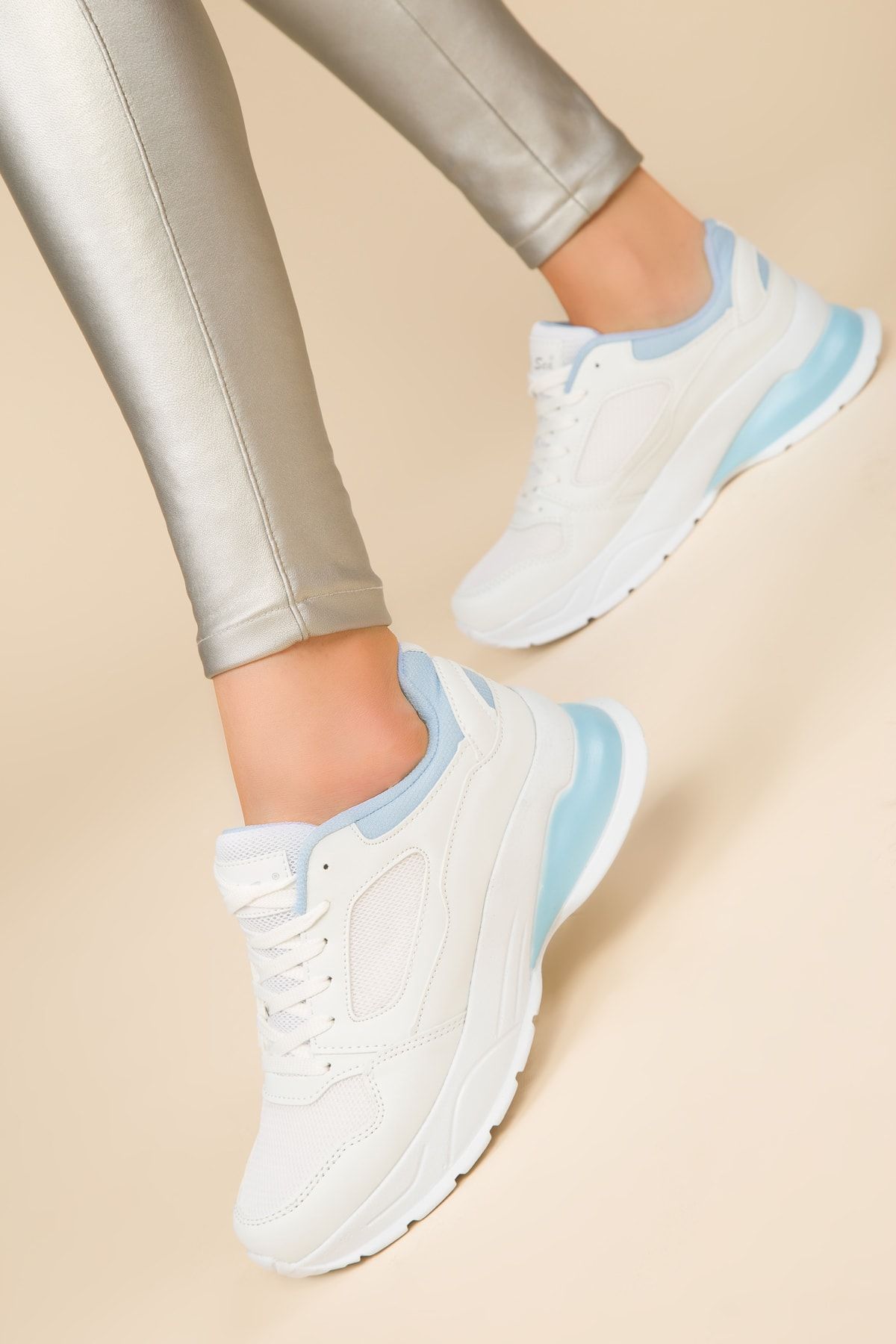 SOHO Beyaz Mavi Kadın Sneaker 14420
