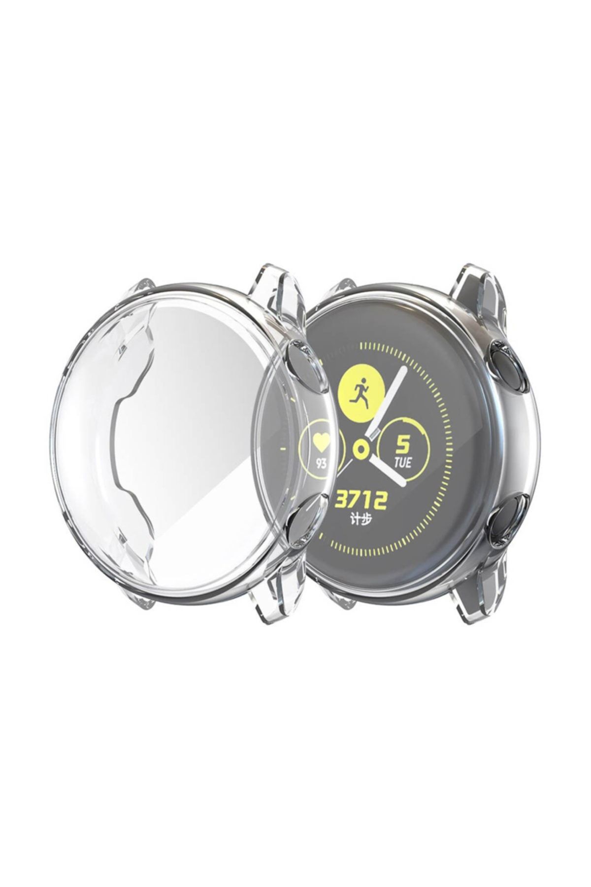 Microcase Samsung Galaxy Watch Active R500 Önü Kapalı Tasarım Silikon Kılıf - Şeffaf