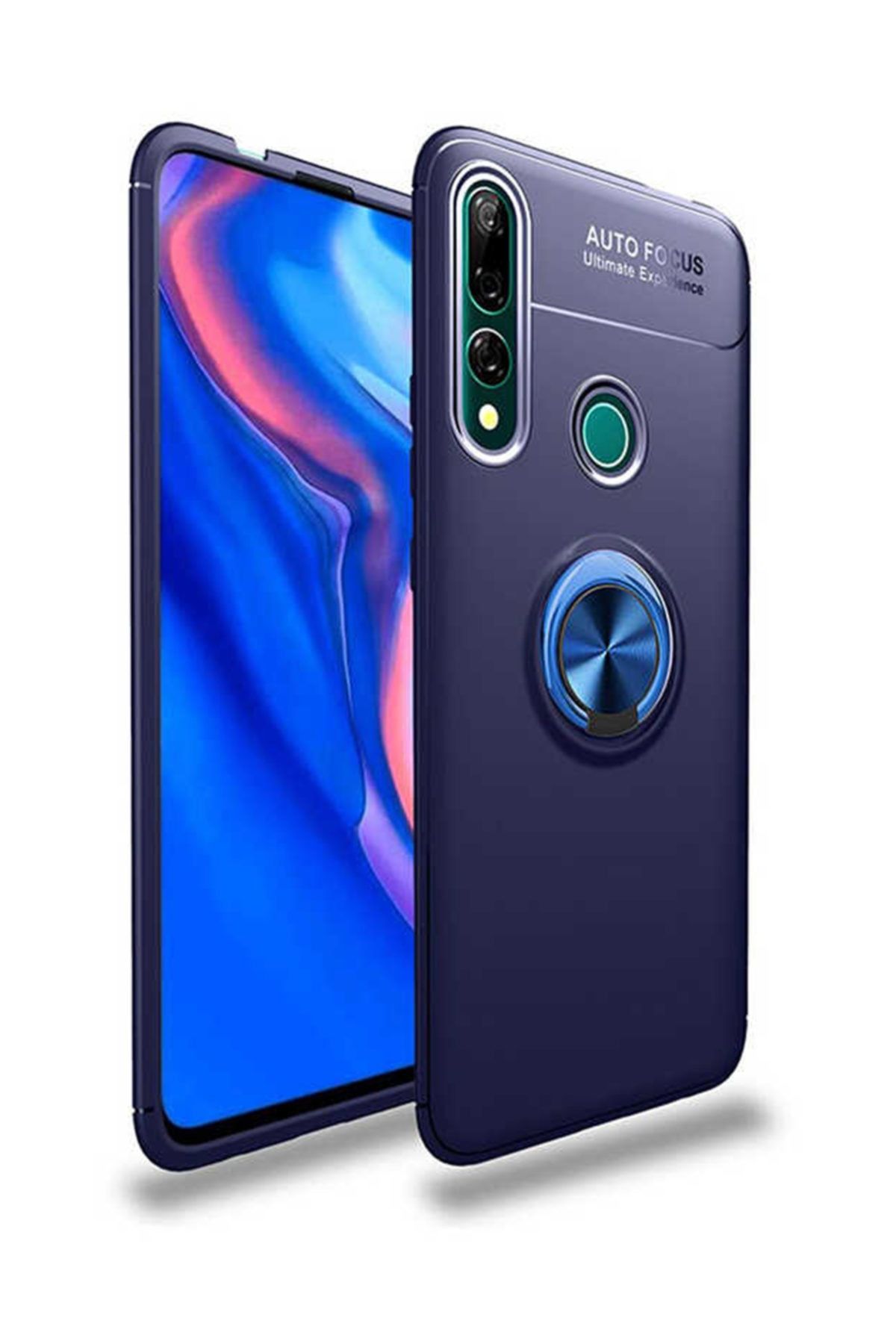 Dijimedia Huawei Y9 Prime 2019 Kılıf Ring Standlı Mıknatıs Tutuculu Silikon Koruma