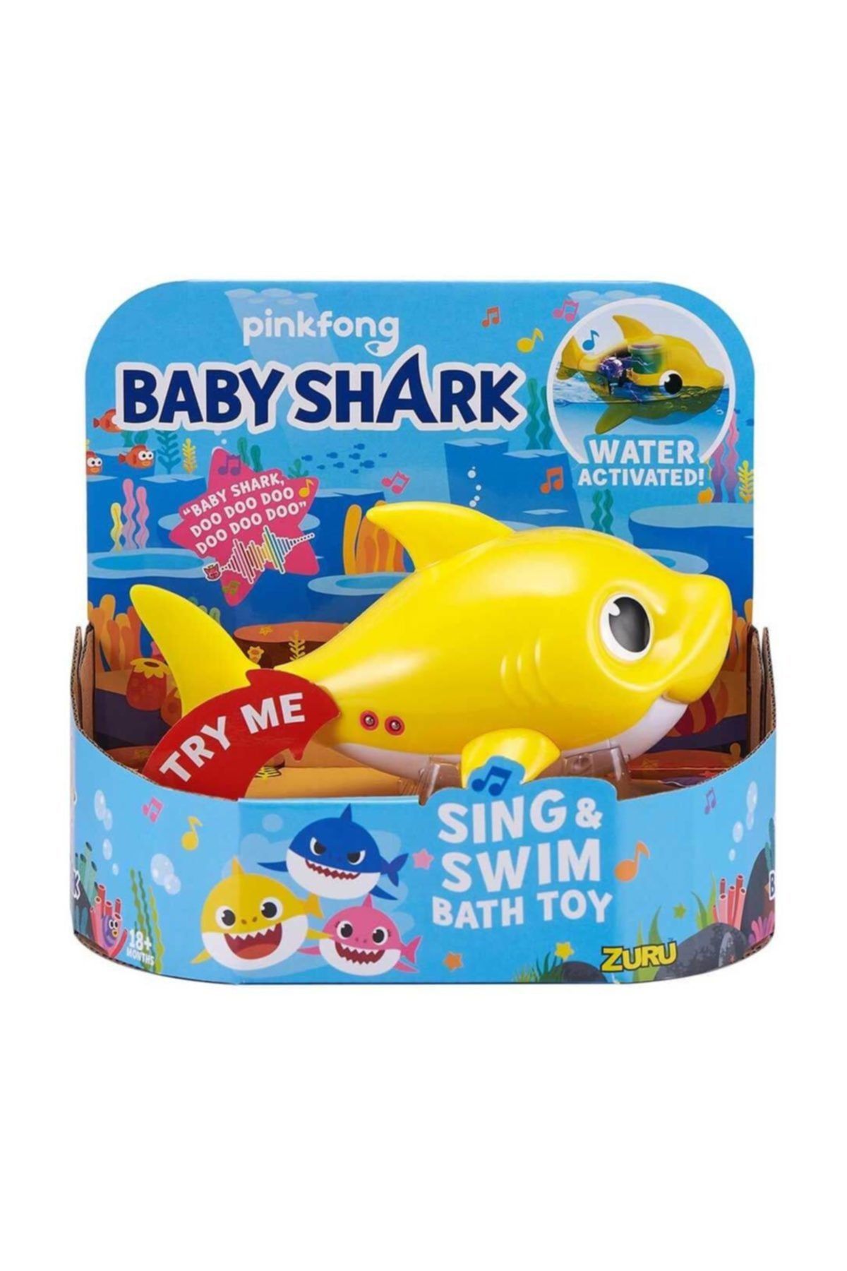 Baby Shark Sesli ve Yüzen Figür BAH03000 - Sarı-Baby Shark