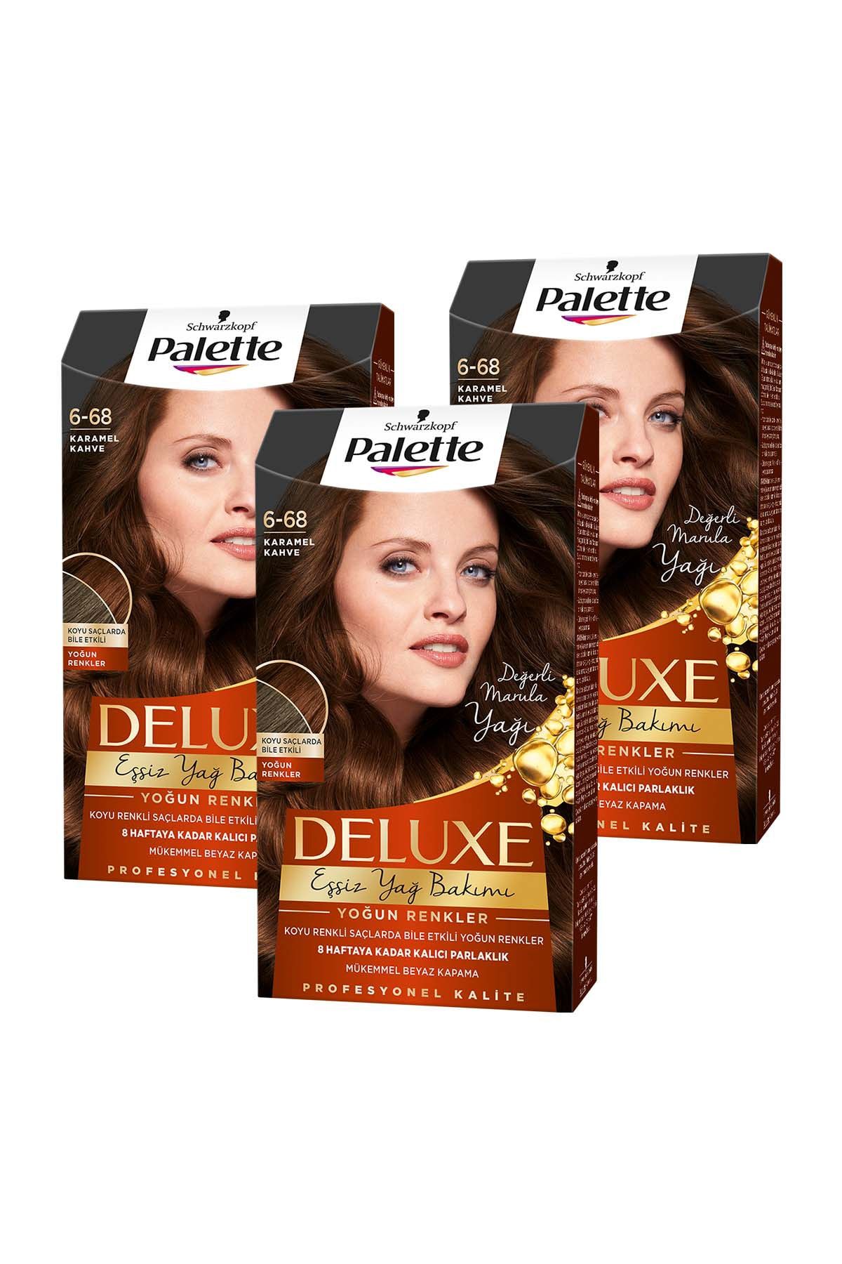 Palette Deluxe Yoğun Renkler Saç Boyası 6-68 Karamel Kahve x 3 Adet