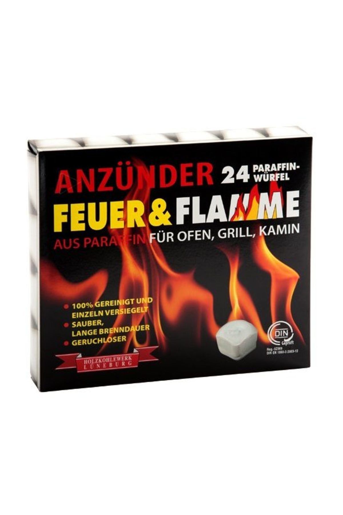 Feuer & Flamme Mangal Kömürü Tutuşturucu Tutuşturma Küpleri 24 Adet