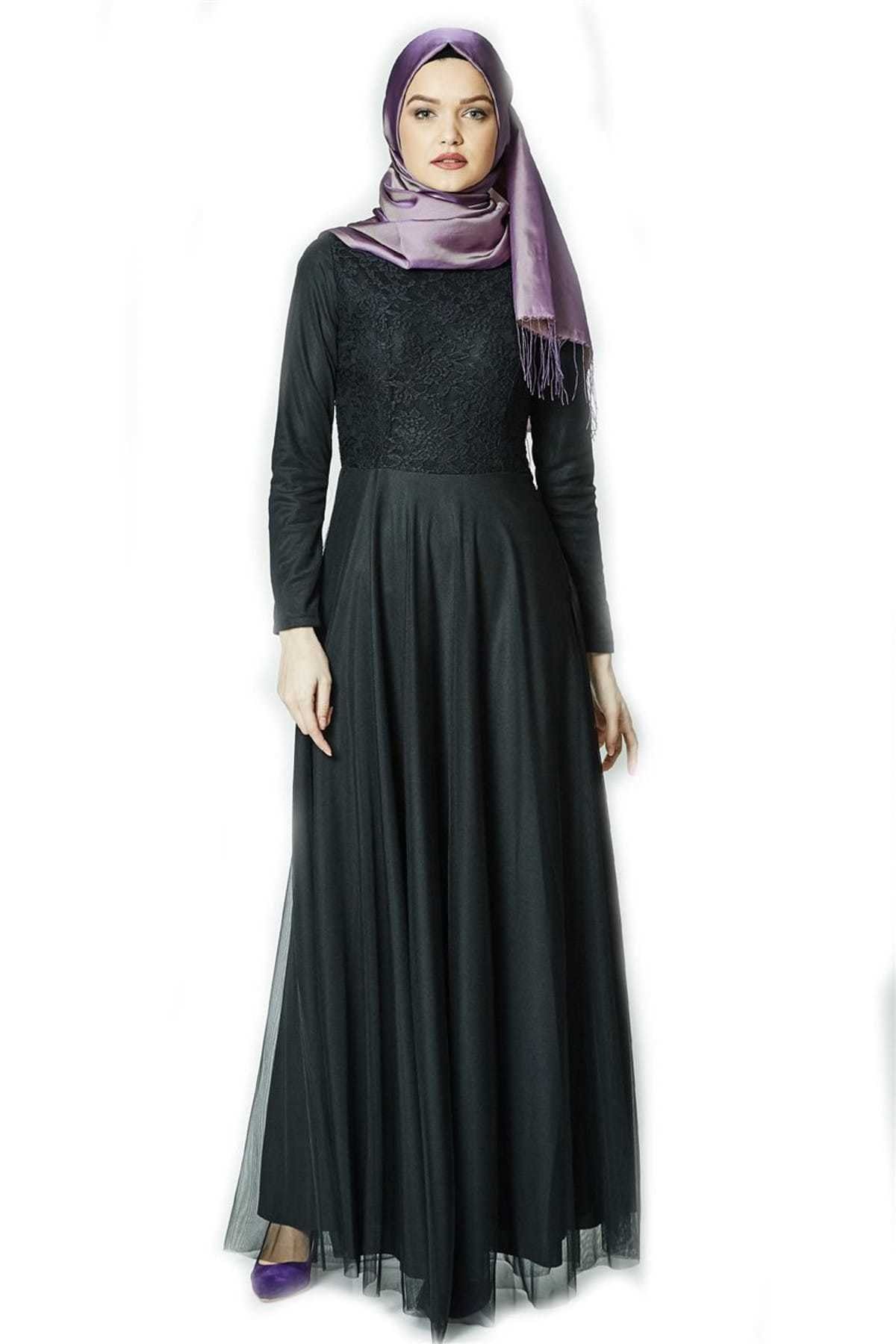 Mileny Kadın Siyah Abiye Elbise