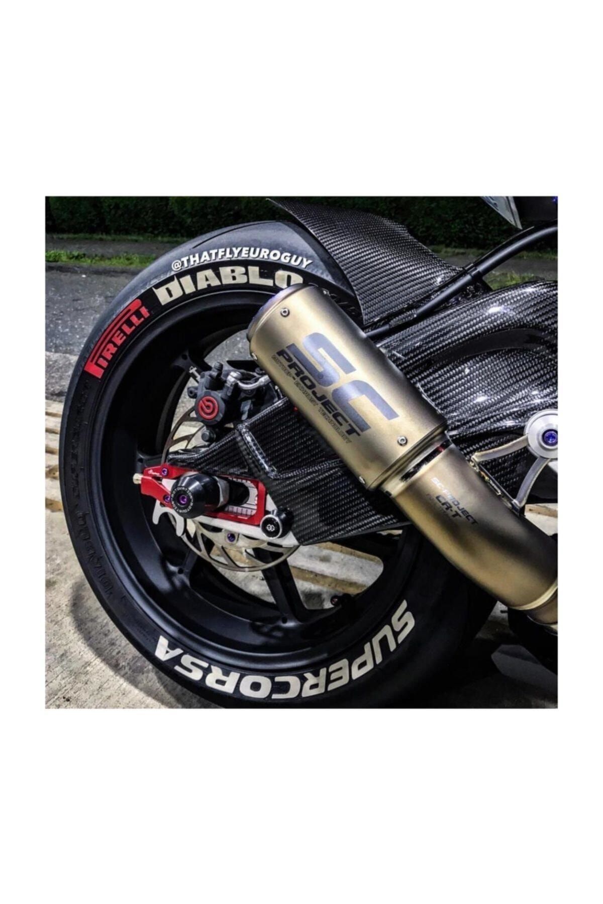 Genel Markalar Motosikler 3d Lastik Yazısı Pirelli Diablo Supercorsa 4 Adet