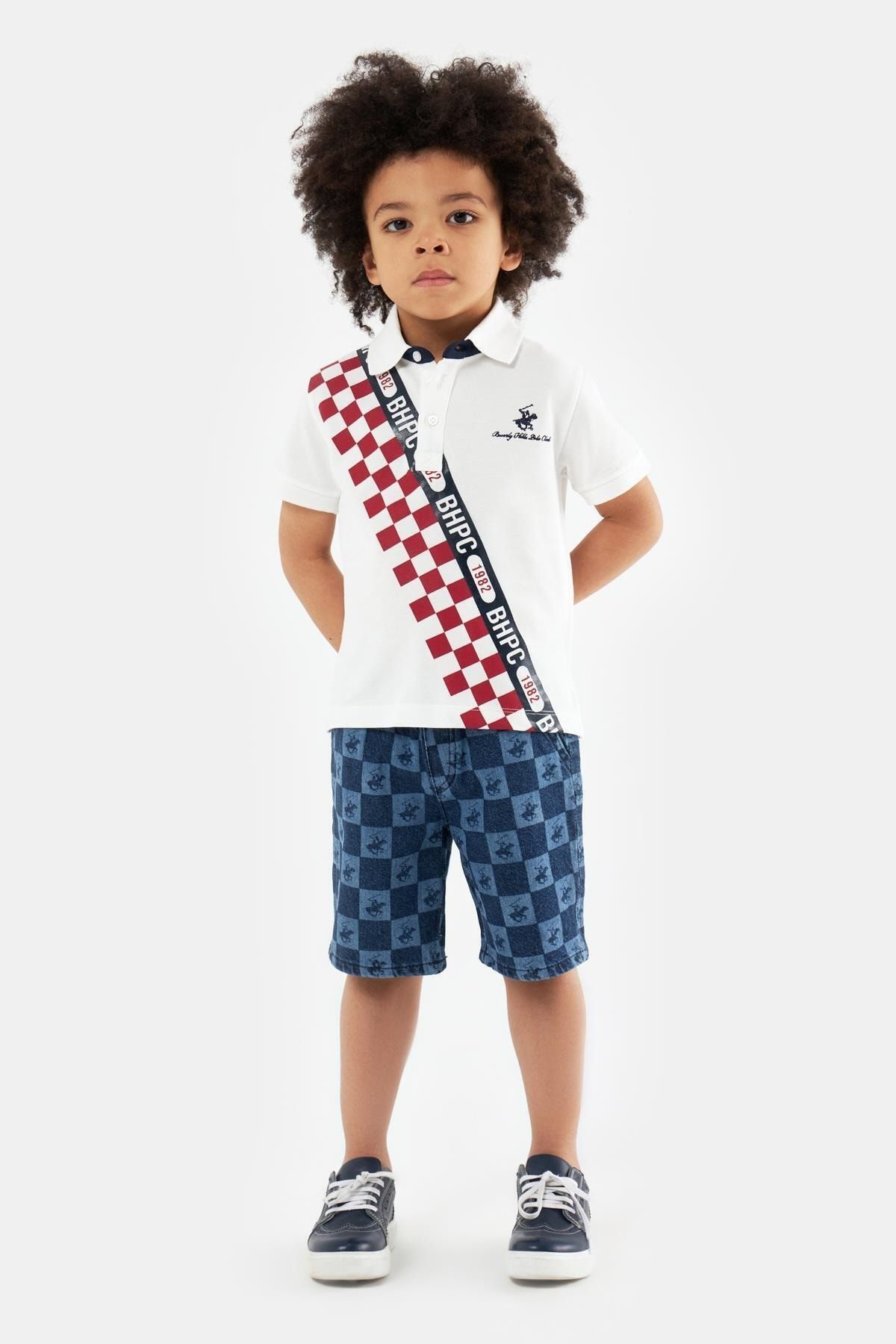 Beverly Hills Polo Club Erkek Çocuk Beyaz T-Shirt 23SS2BHB503
