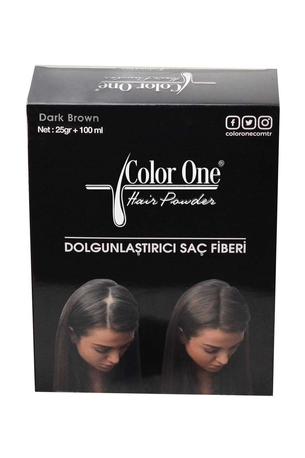 Color One Hair Powder Saç Topiği Set Koyu Kahve(dark Brown) 25 Gr+100 ml