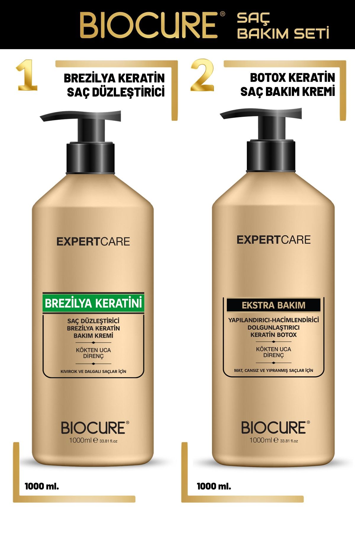 Biocure Saç Düzleştirici Keratin Bakımı Brezilya Fönü +botoks Keratin Extra Saç Bakım Kremi Hair Botox