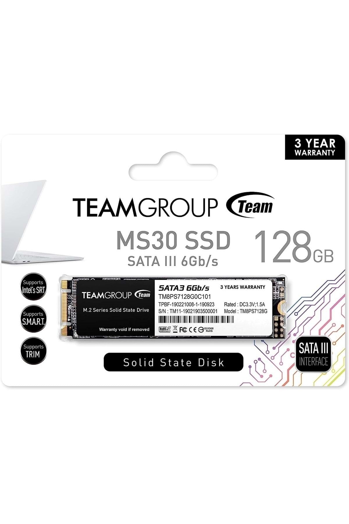 TEAM TM8PS7128G0C101 128GB TEAM M.2-2280 SATA3 MS30 SSD