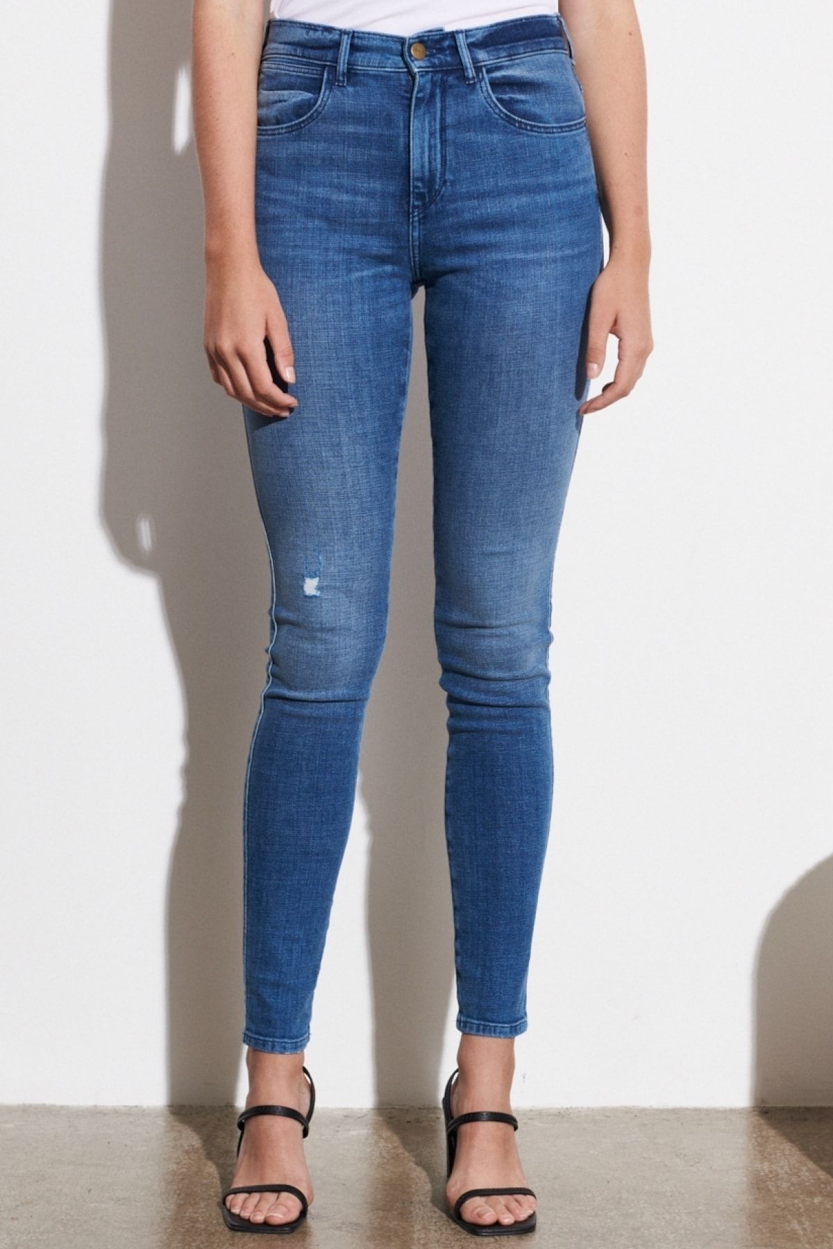 Wrangler High Rise Skinny Fit Dar Kesim Yüksek Bel Çok Dar Paça Mavi Kadın Esnek Jean Denim Kot Pantolon
