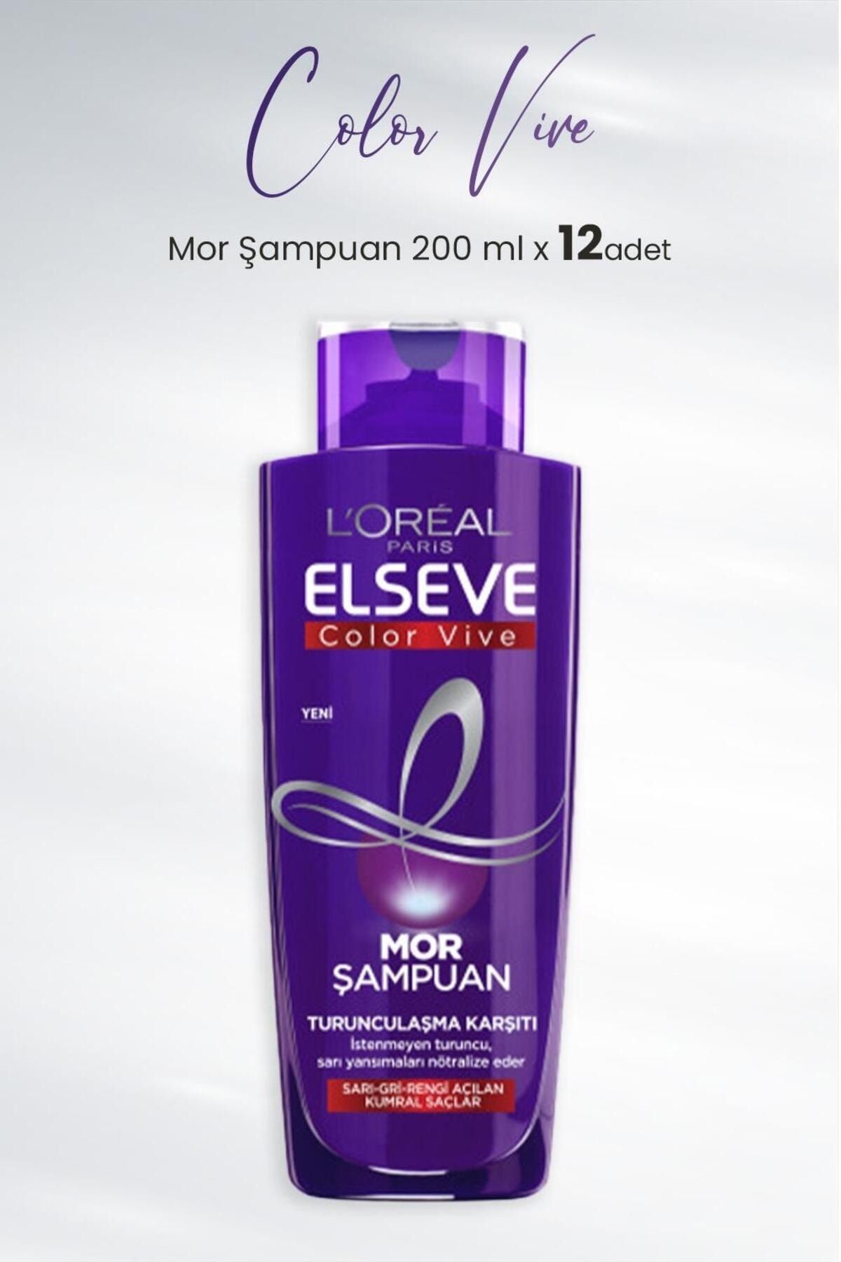 Elseve Color Vive Mor Şampuan Turunculaşma Karşıtı 200 ml x 12 Adet