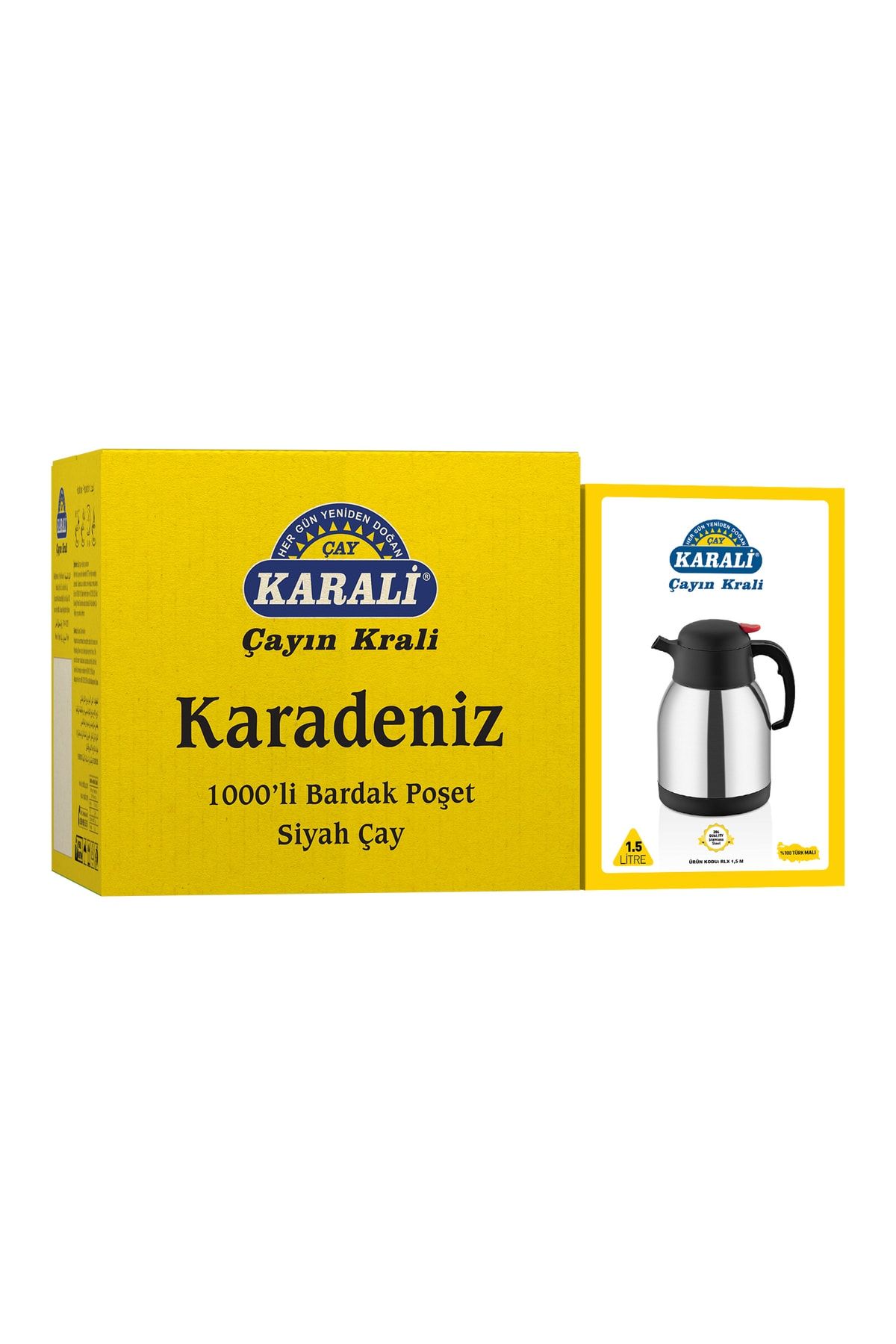 Karali Çay Karali Karadeniz Bardak Poşet Çay 1000 X 1,5 gr Termos Hediye