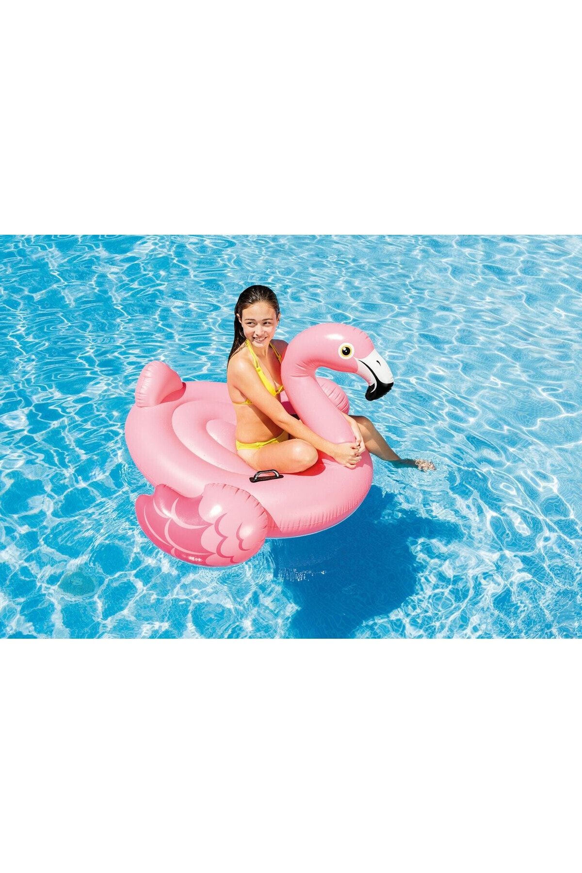 Genel Markalar Dev Boy Pembe Şişme Flamingo Havuz ve Deniz Yatağı