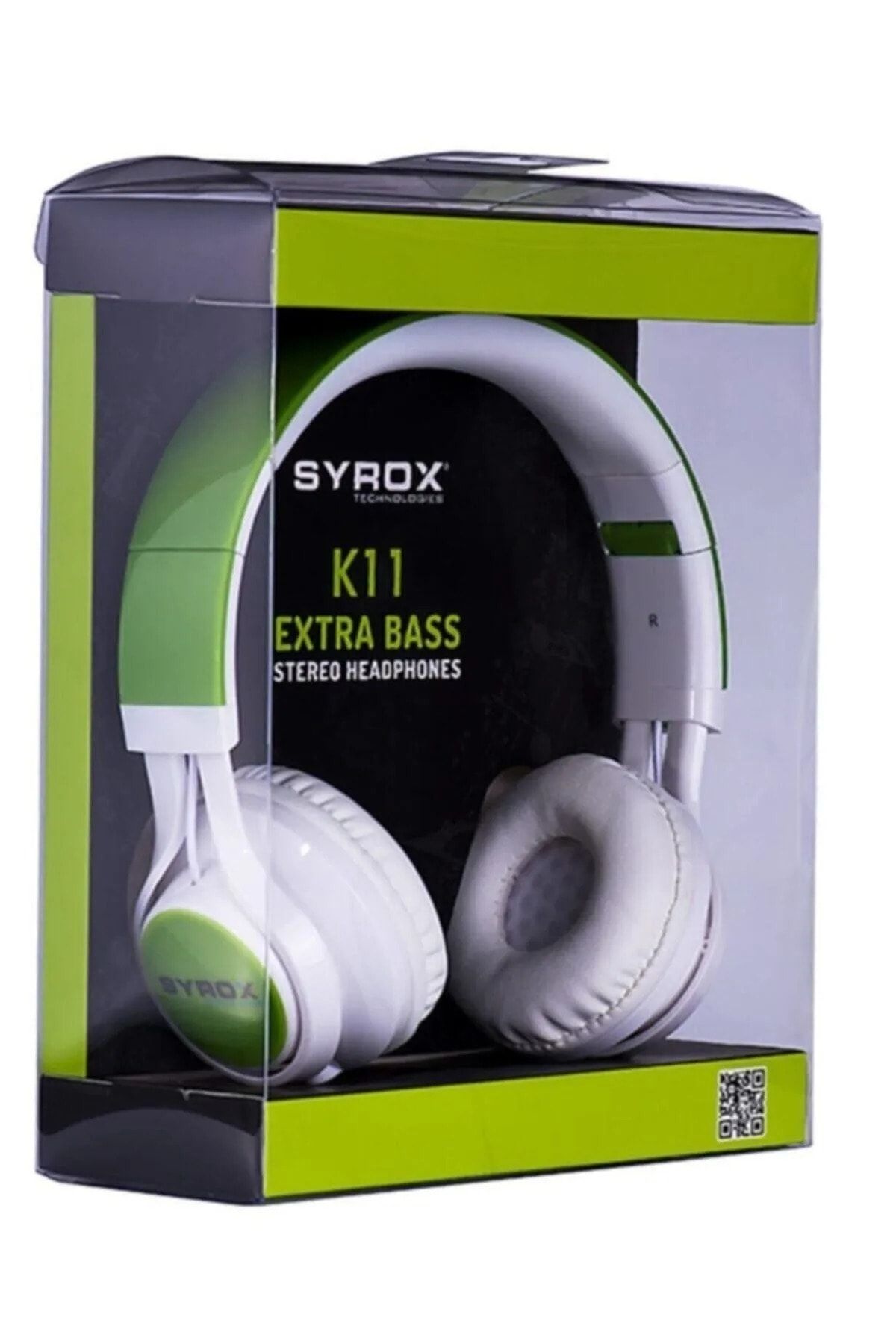 Syrox Doğum Günü Hediye için Mikrofonlu Kablolu Kulaklık Ekstra Bass YEŞİL (BLUETOOTH YOKTUR)
