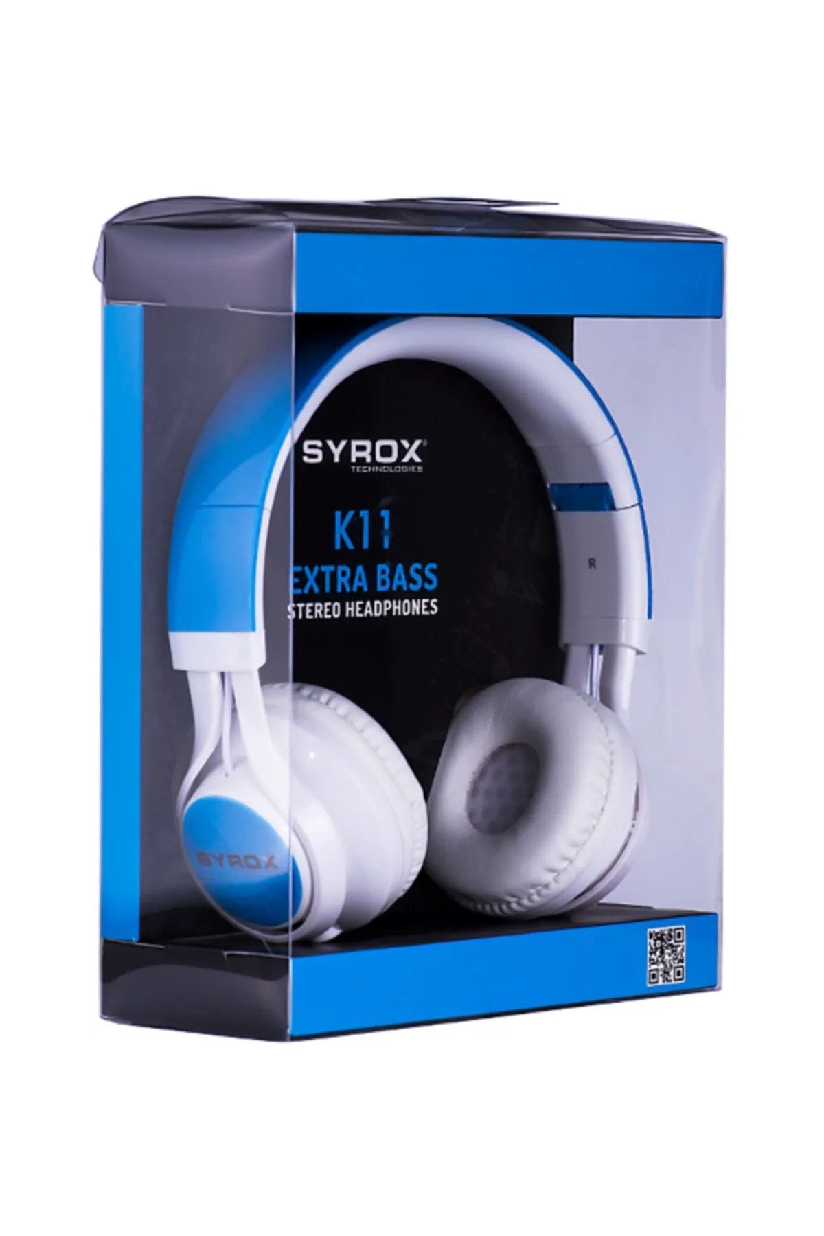 Syrox Mikrofonlu Kablolu Kulaklık Ekstra Bass MAVİ (BLUETOOTH ÖZELLİĞİ YOKTUR)