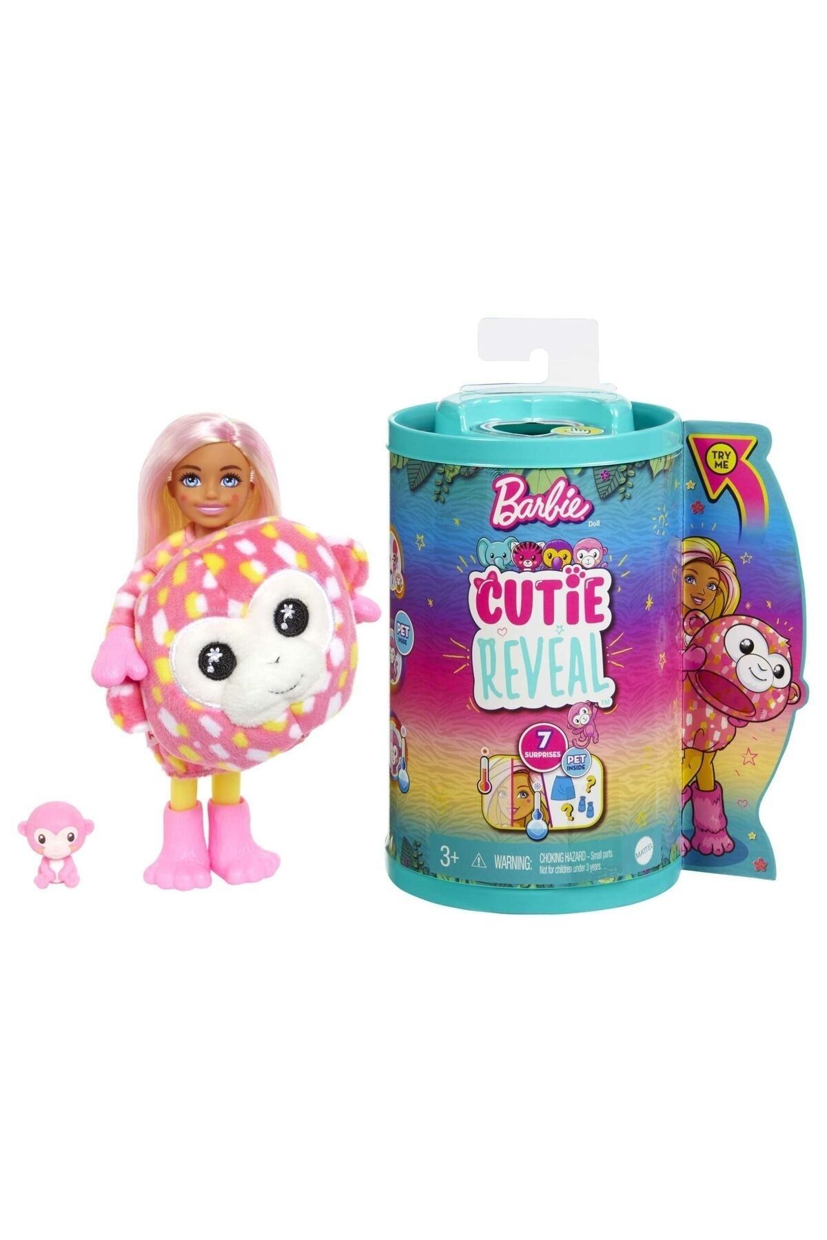 Mattel Barbie Cutie Reveal Bebek Chelsea -Tropikal Orman Serisi Maymun HKR12 HKR14